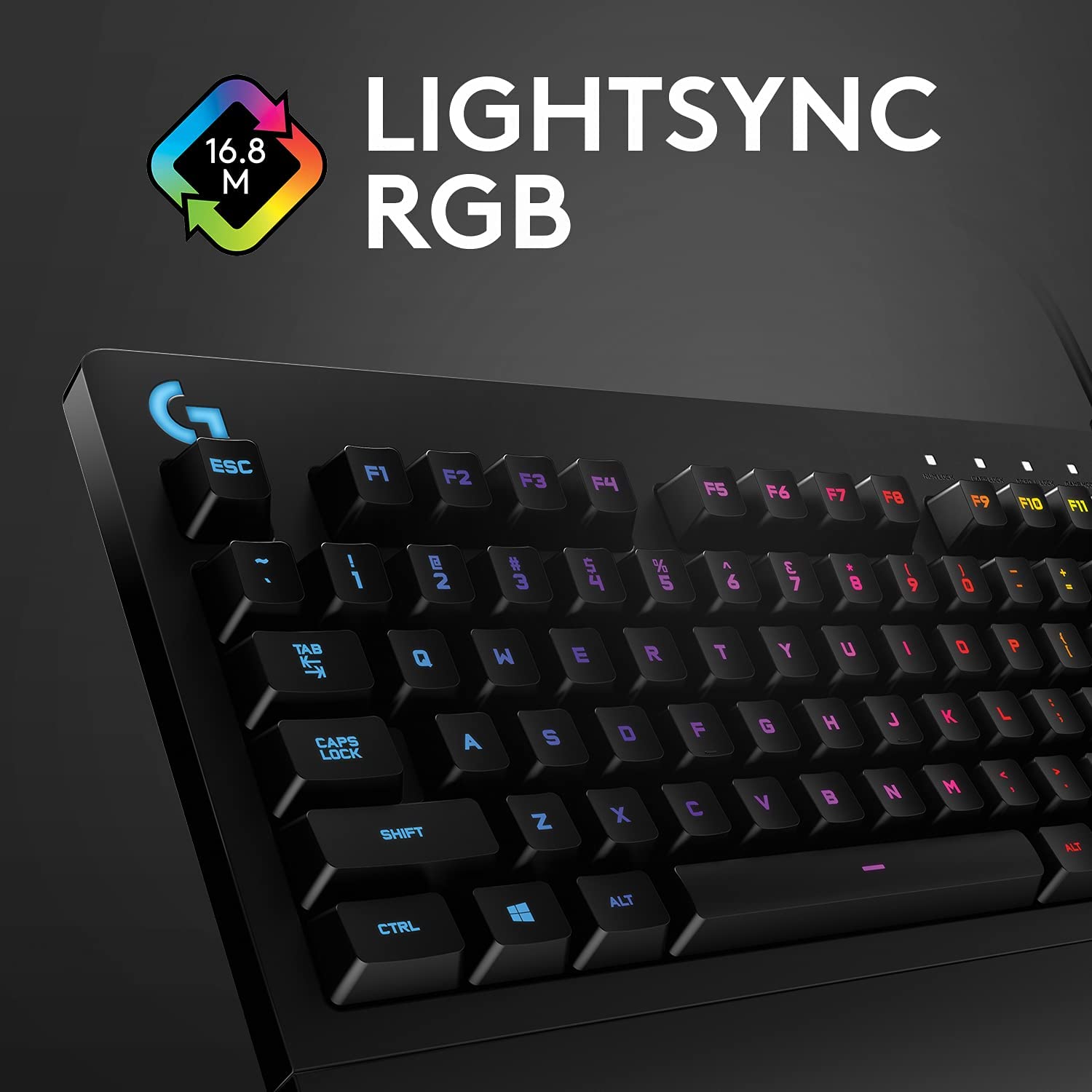 Logitech G213 Gaming Keyboard With Dedicated Media Controls, 16.8 Million Lighting Colors Backlit Keys, Spill Resistant And Dura
