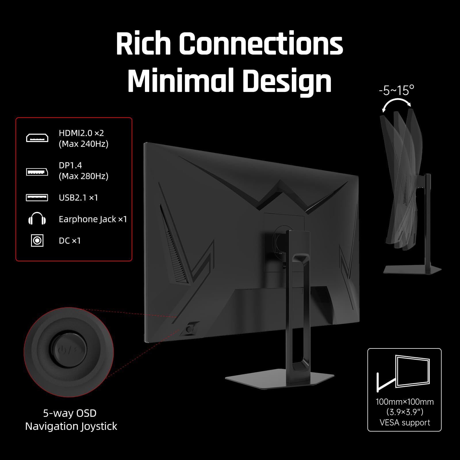 Ktc 27 280Hz 240Hz Gaming Monitor 1Ms Gtg 350Nits Fast Va 1080P Tilt 126% Srgb Adaptive Sync 4000:1 Contrast Ratio Hdr Display