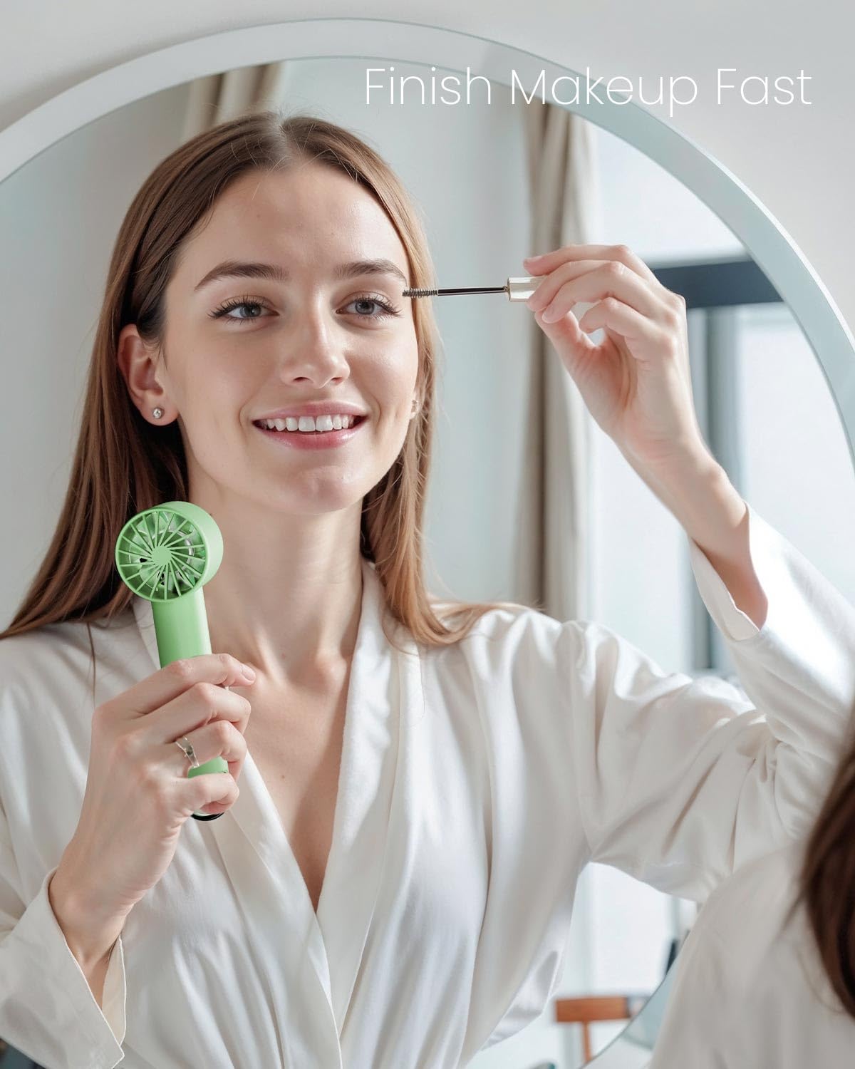 Gaiatop Portable Mini Fan, Handheld Fan With Led Display & Flashlight, 3 Speeds 2000Mah Usb Rechargeable Battery Fan, Small Pers