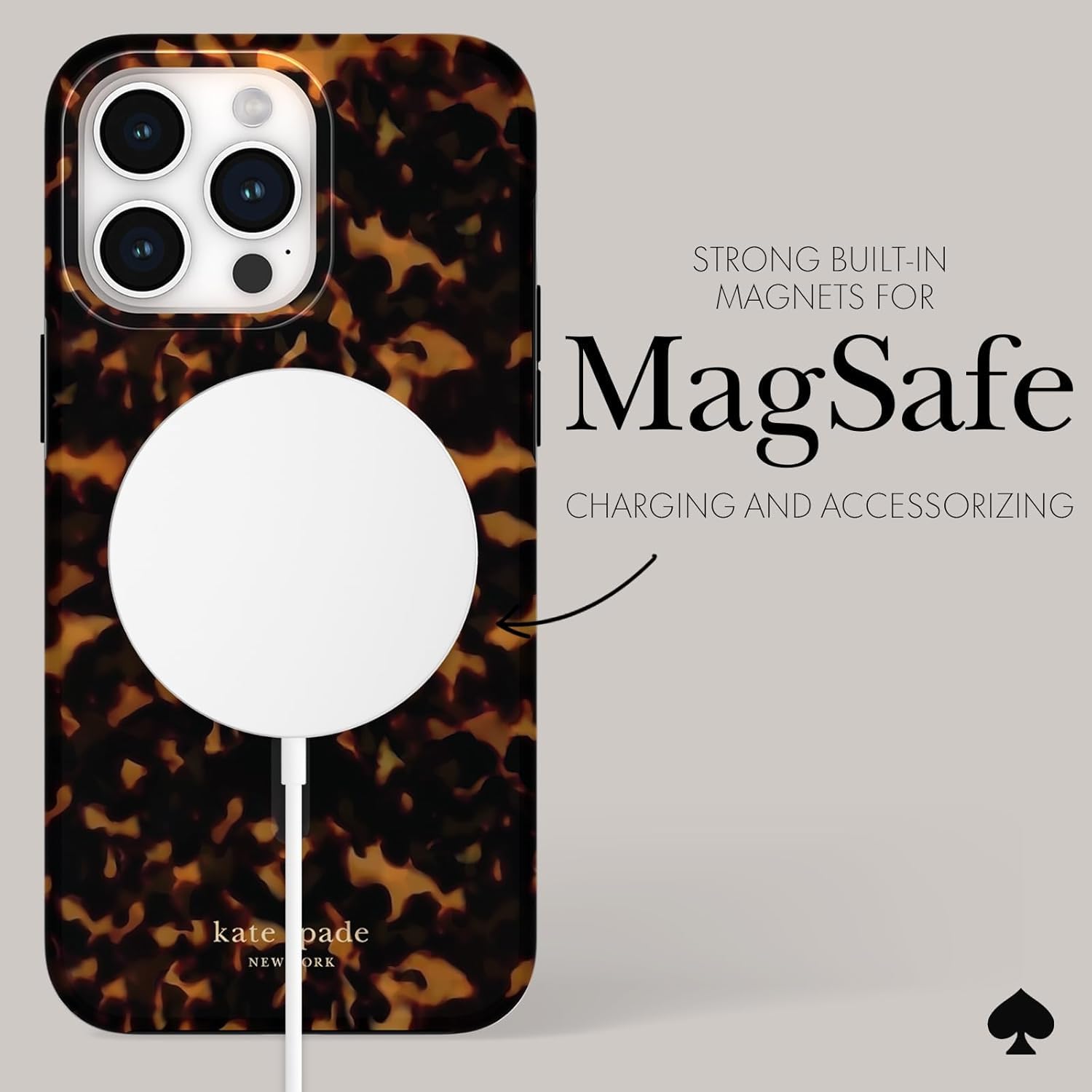 Kate Spade New York Iphone 15 Pro Max Case, Compatible With Magsafe   Tortoiseshell