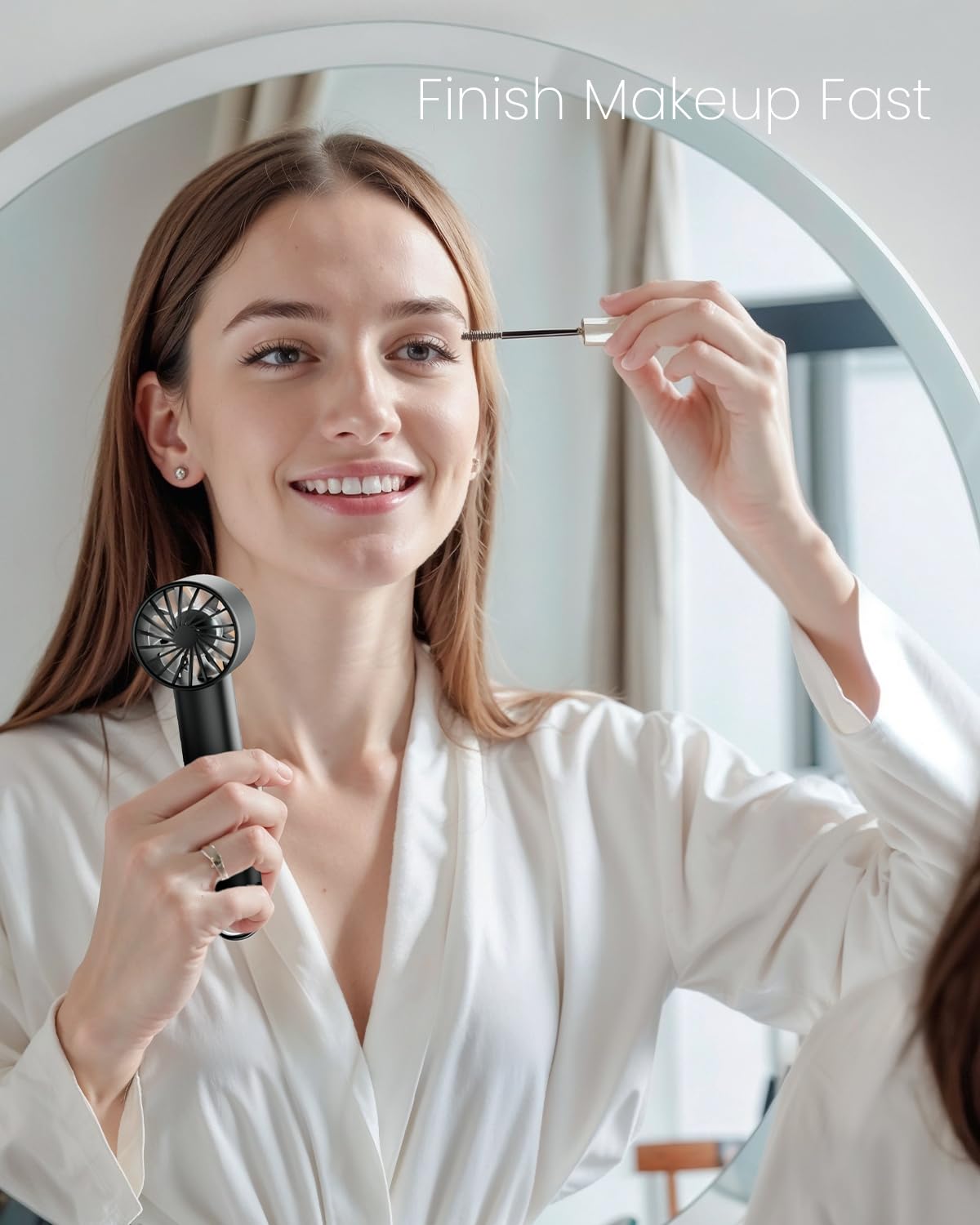 Gaiatop Portable Mini Fan, Handheld Personal Fan With Led Display, 3 Speeds, 2000Mah Usb Rechargeable Battery Fan, Led Lighting,