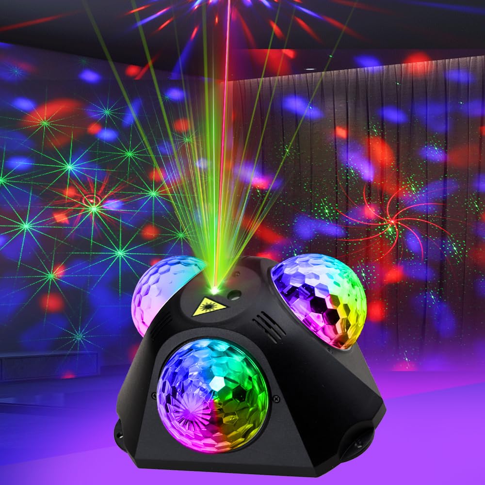 Disco Ball Lights for Parties, Party Dj Lights 3 Magic Ball Sound Activated Strobe Stage Disco Dj Light with Remote Control for 