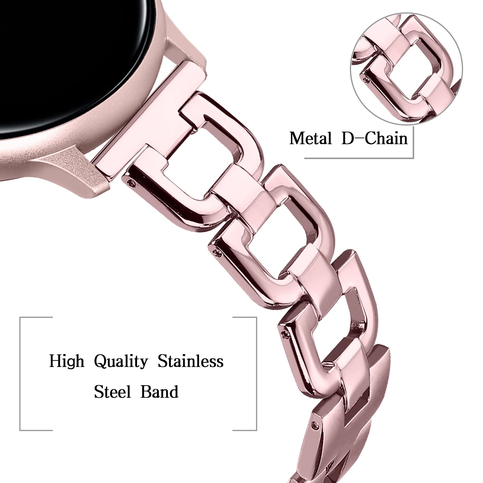 Joyozy Stainless Steel Bands For Galaxy Watch 6/5/4 40Mm 44Mm Galaxy Watch Active 40Mm/Active2(40Mm)(44Mm)/Galaxy Watch(42Mm),Me