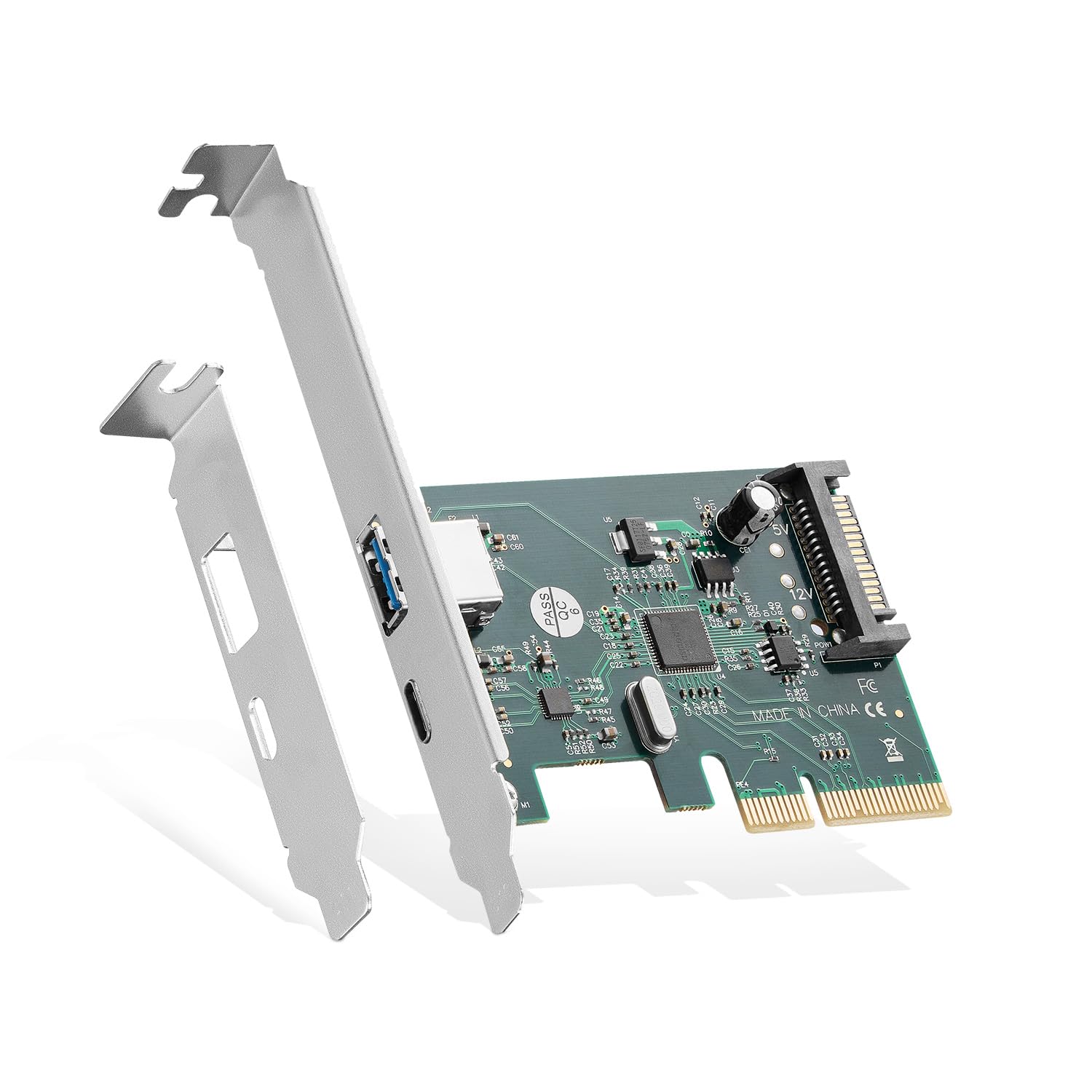 Binardat Pcie To Usb 3.1 Gen 2 Expansion Card, 2 Port 10Gbps Usb Type A And Type C Ports, Self Powered, Low Profile Bracket, Usb