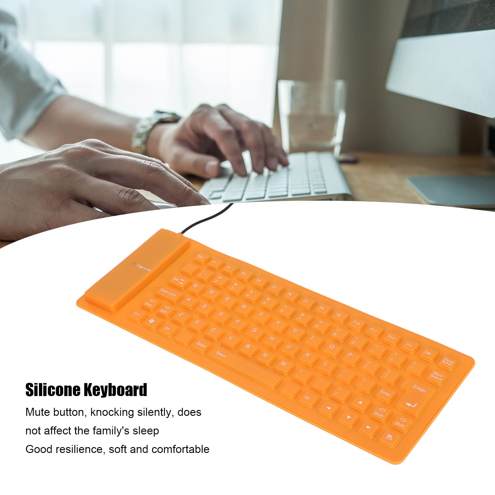 Foldable Silicone Keyboard, Usb Wired Waterproof Rollup Keyboard, Folding Flexible Keyboard Slim Soft Silent Typing 85 Keys For Pc Notebook Laptop()