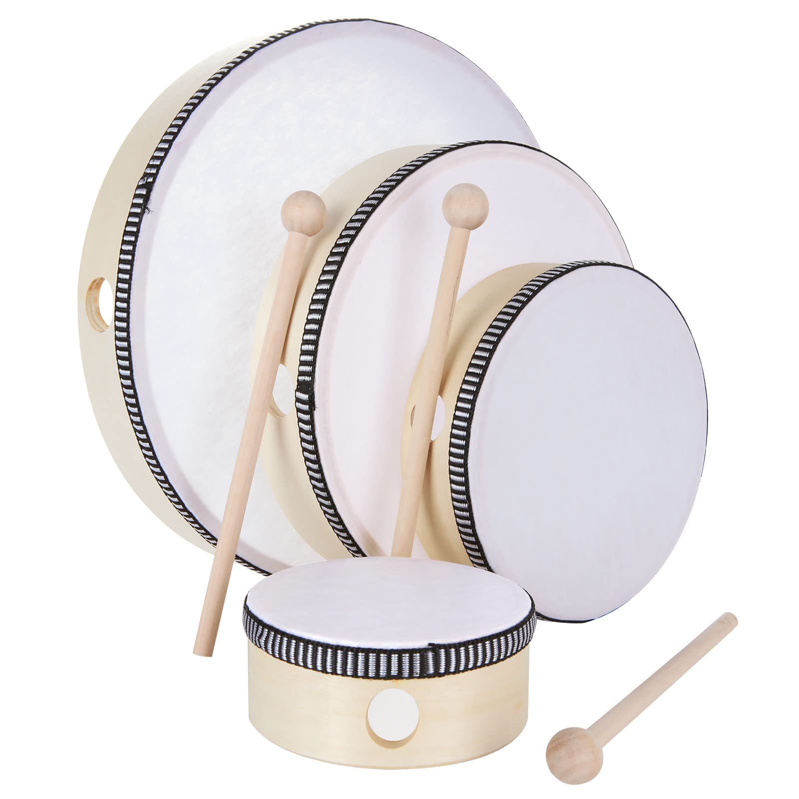 10 Inch 8 Inch 6 Inch 4 Inch Hand Drum Percussion Musical Instrument Wood Frame Drum With Drum Stick