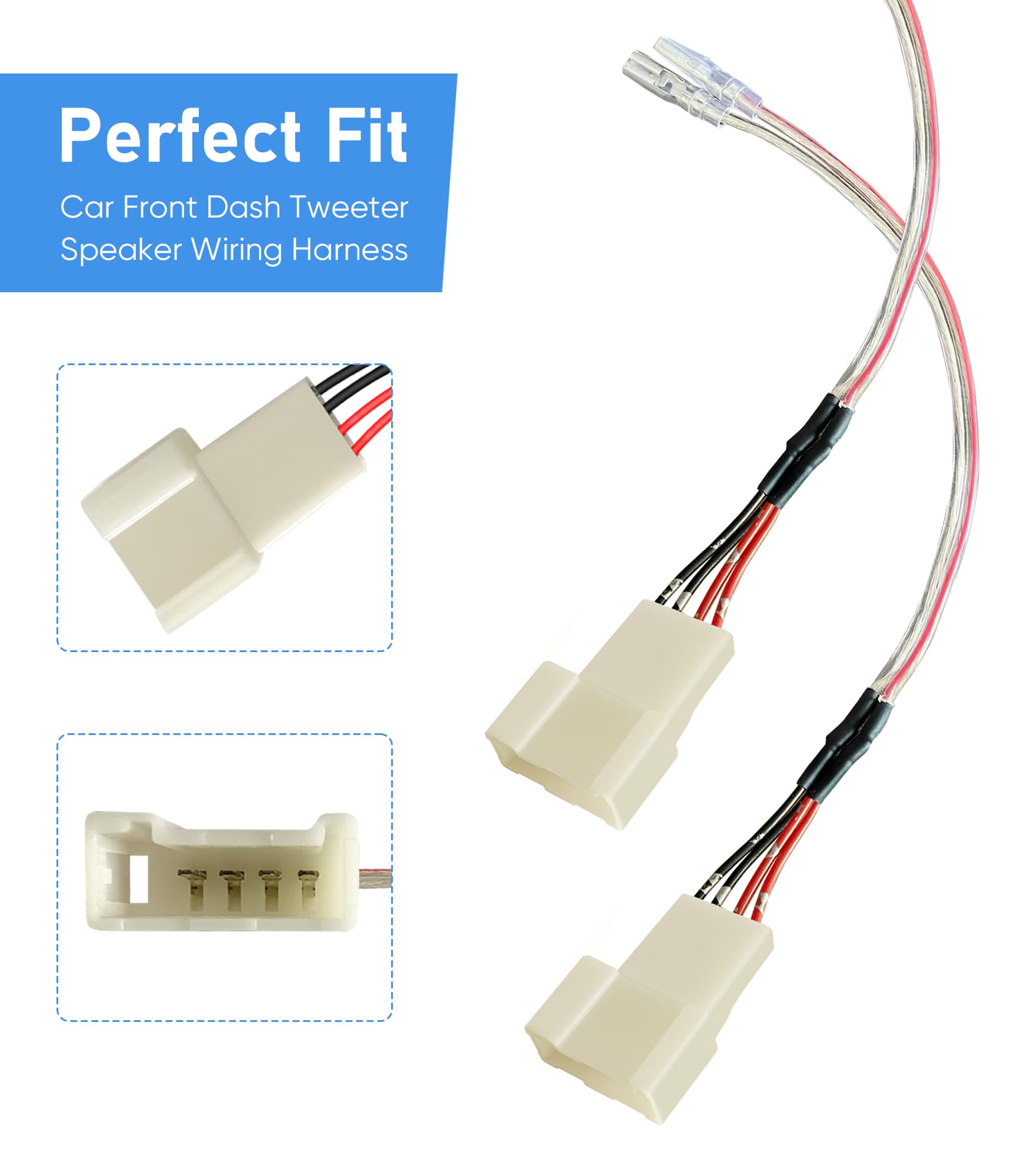 Car Front Door Tweeter Speaker Wiring Harness Replacement For Toyota Rav4/Camry/Highlander 2008 2022, Subaru Forester/Impreza/Crosstrek 2012 2020 Dash Tweeter Speaker Wire Adapter Connector Plug, 2Pcs