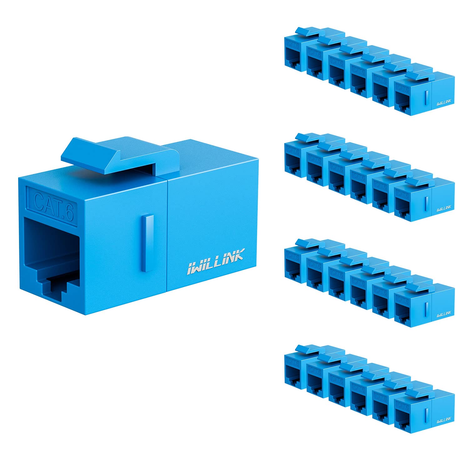 Iwillink Rj45 Cat6 Keystone Coupler 25 Pack, Female To Female Cat6 Keystone Jack, Utp Keystone Coupler Insert, Ethernet Coupler,
