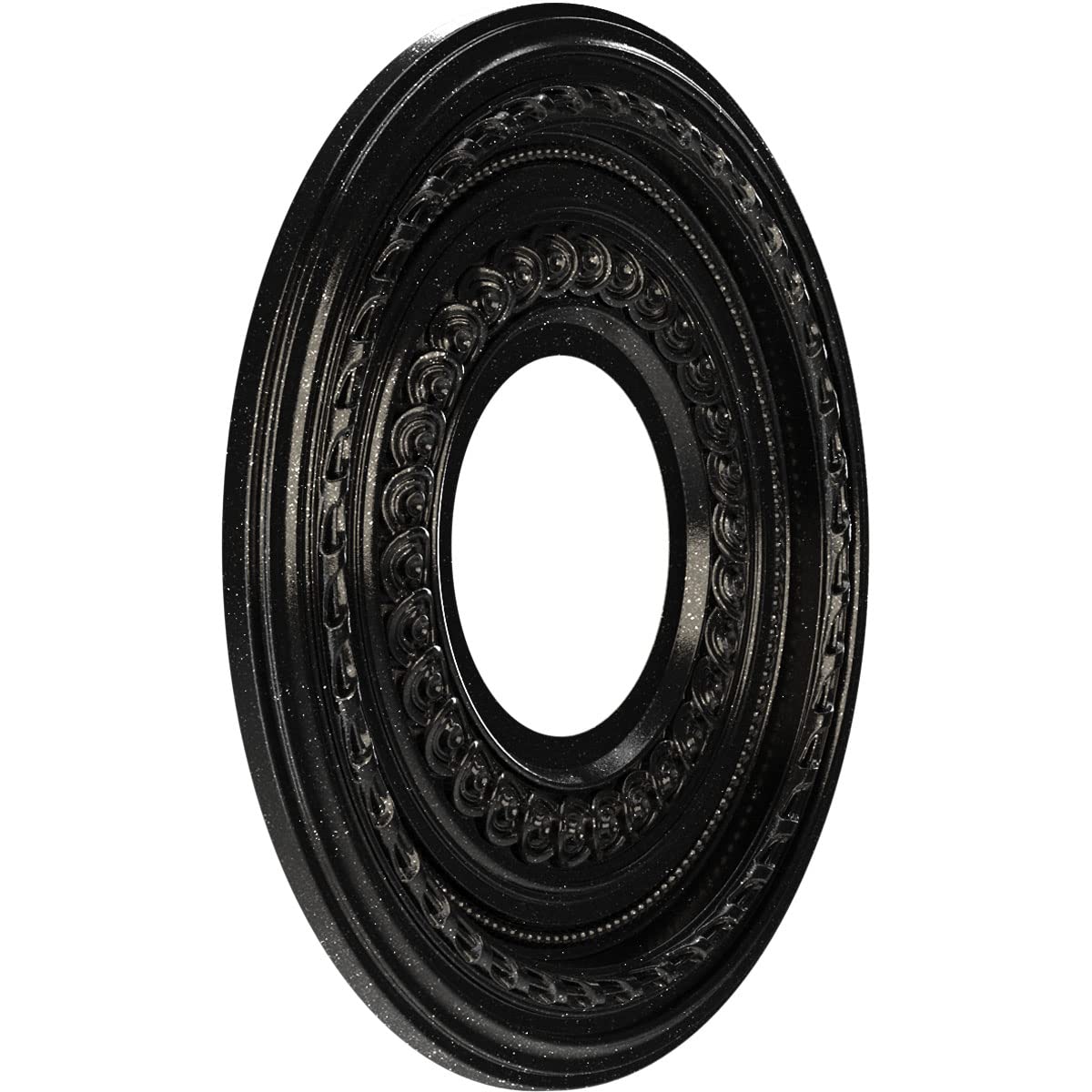 Ekena Millwork 10''Od X 3 1/2''Id X 3/4''P Cole Thermoformed Pvc Ceiling Medallion (Fits Canopies Up To 4 1/4''), Textured Metal