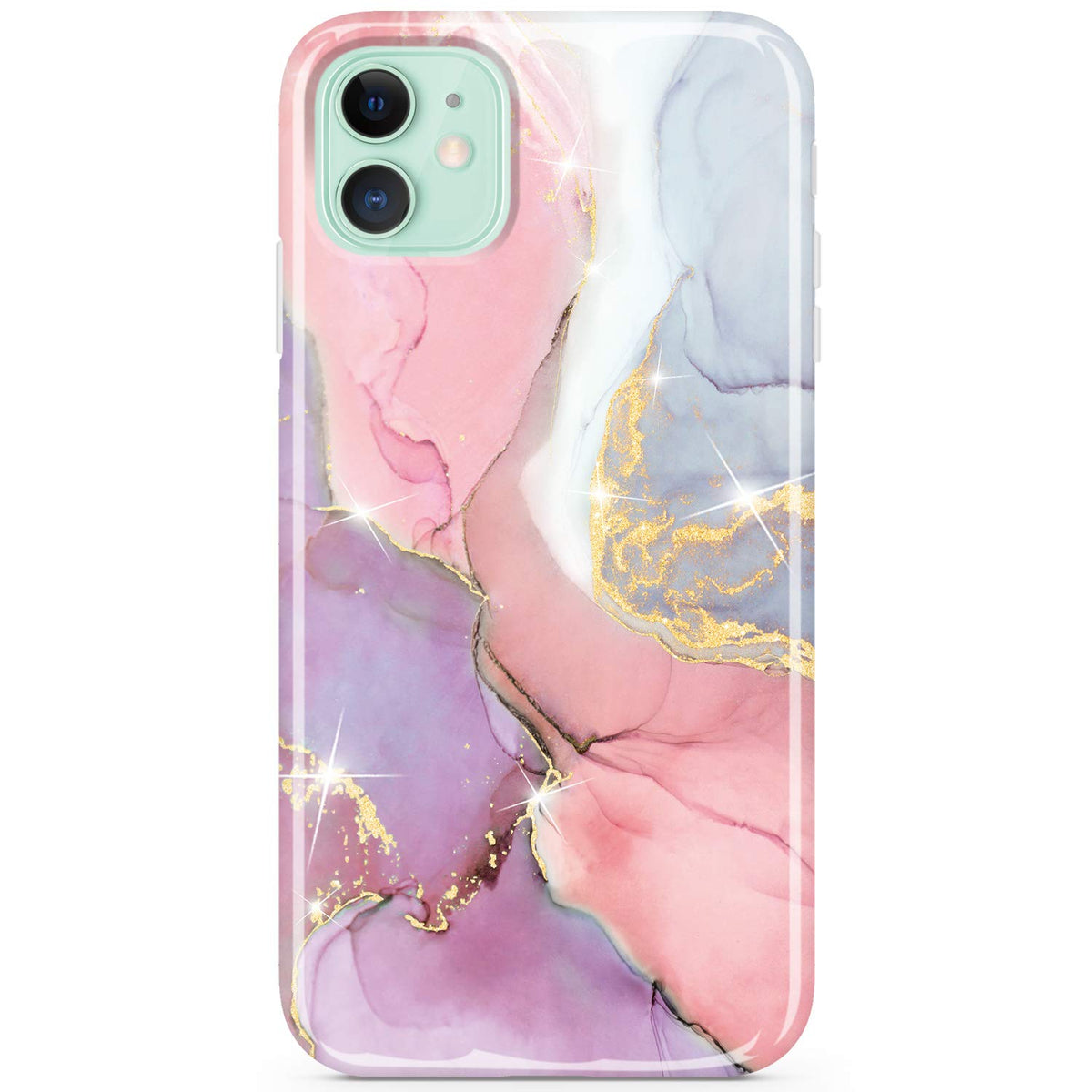 Jiaxiufen Compatible With Iphone 11 Case Gold Sparkle Glitter Marble Slim Shockproof Flexible Bumper Tpu Soft Case Rubber Silico