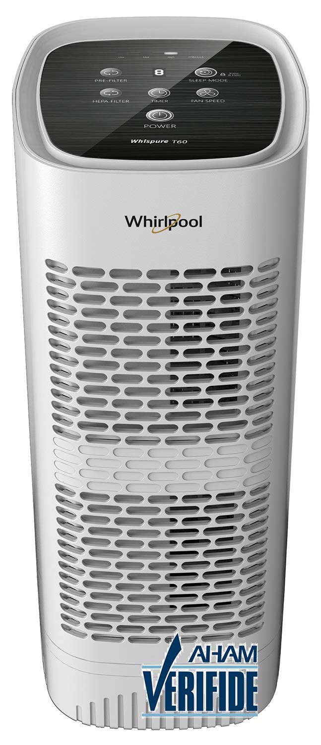 Whirlpool Whispure Wpt60P, True Hepa Air Purifier, Activated Carbon Advanced Anti Bacteria, Ideal For Allergies, Odors, Pet Dand