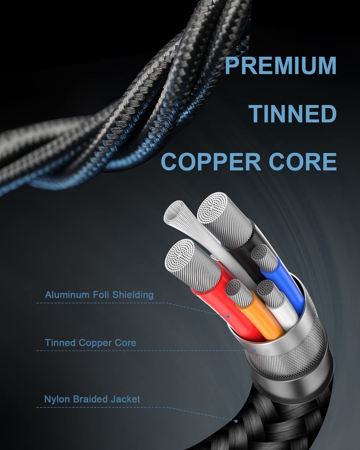 Usb A To Lightning Cord, 2Pack/3Ft Nylon Braided Iphone Charger Cable, Apple Approved Fast Charging Power Wire For Iphone 14, 13