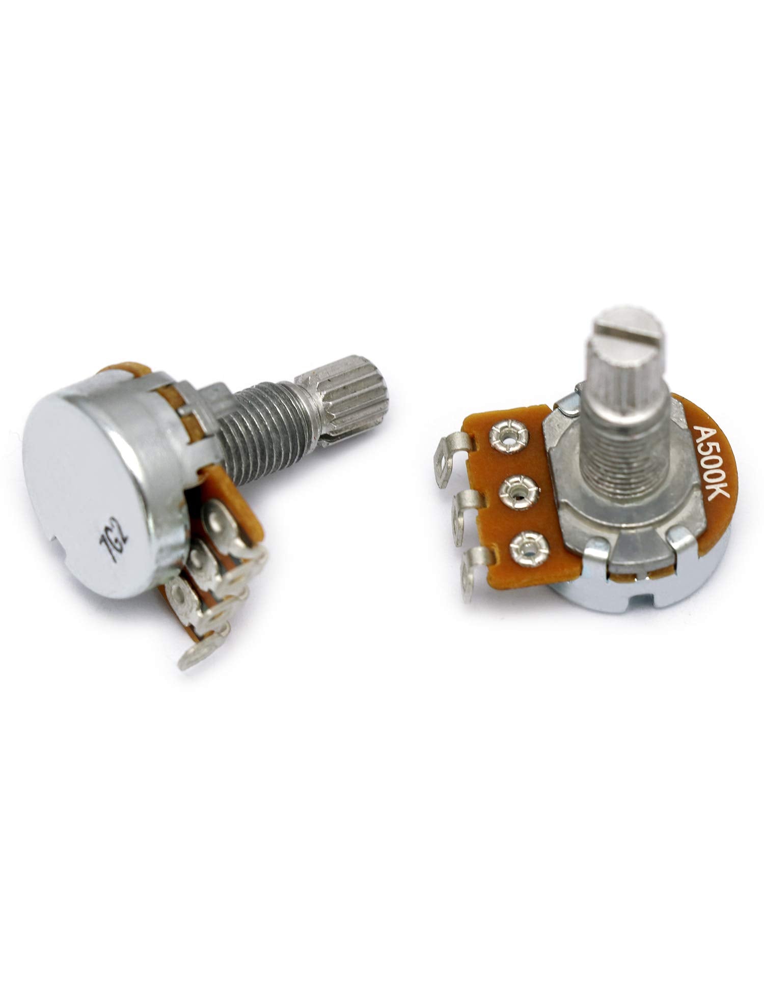 Metallor Mini Alpha Pots Log A500K Volume Audio Potentiometer Electronics For Electric Guitar Or Bass Guitar. (Mini A500K)