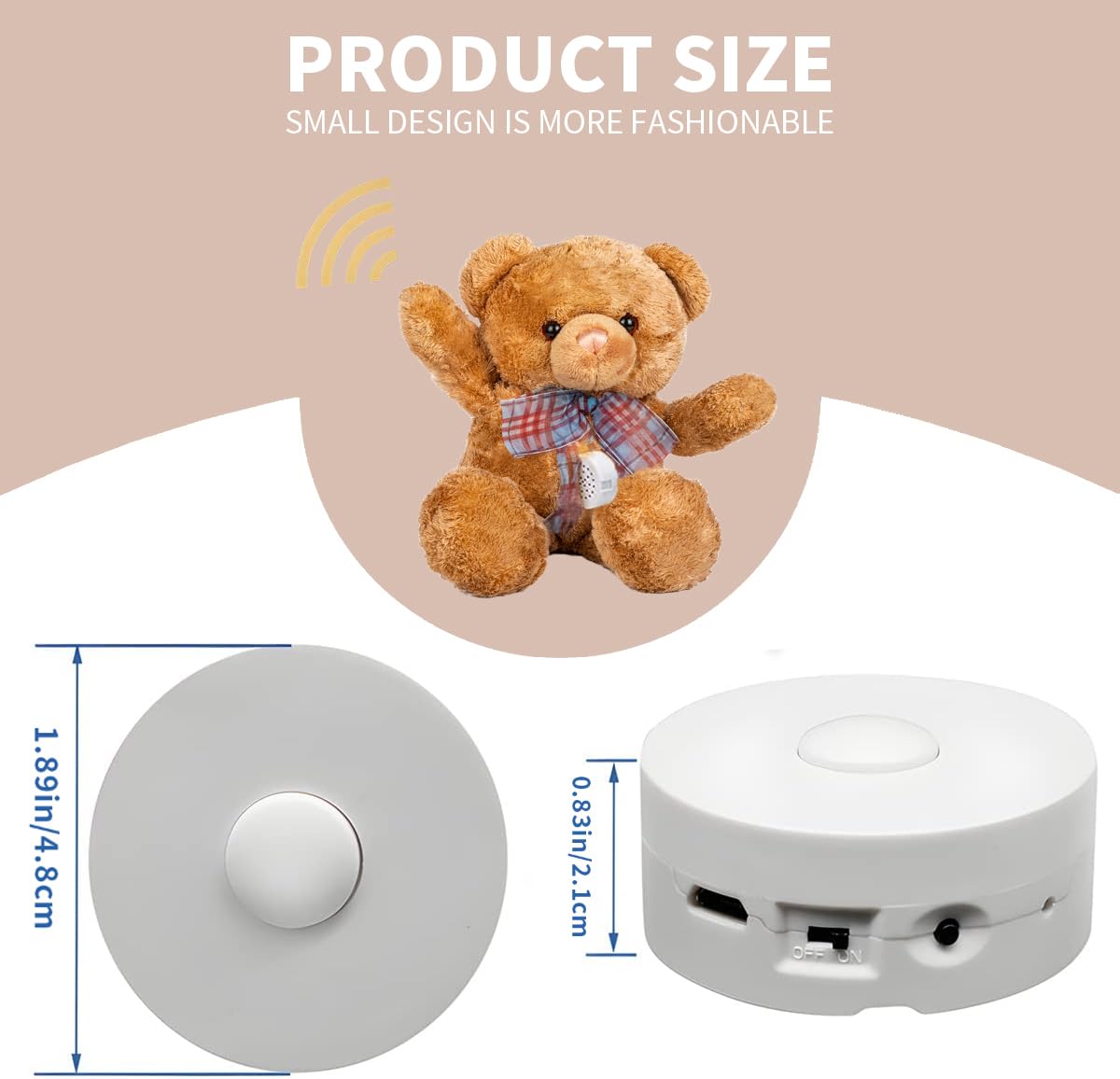 Xlw 195 Seconds Message Voice Recorder, Voice Recording Button Record Custom Messages For Plush Toy, Stuffed Bear, Baby Doll Toy
