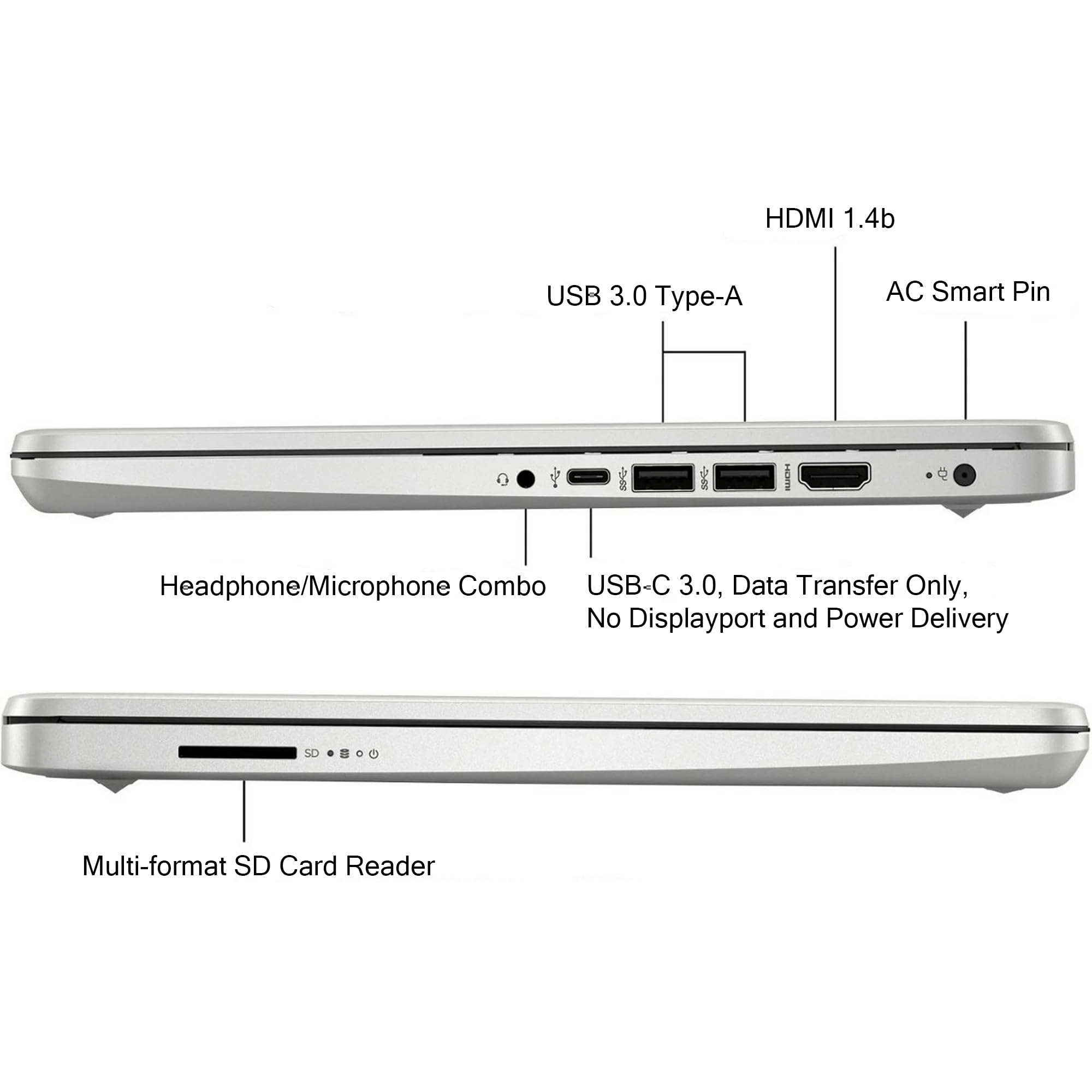 Hp 14 Laptop, One Year Office 365 Included, Intel 4-Core N4120 Processor 2.6 Ghz, 11 Hours Long Battery Life, 8Gb Ram, 128Gb Emm