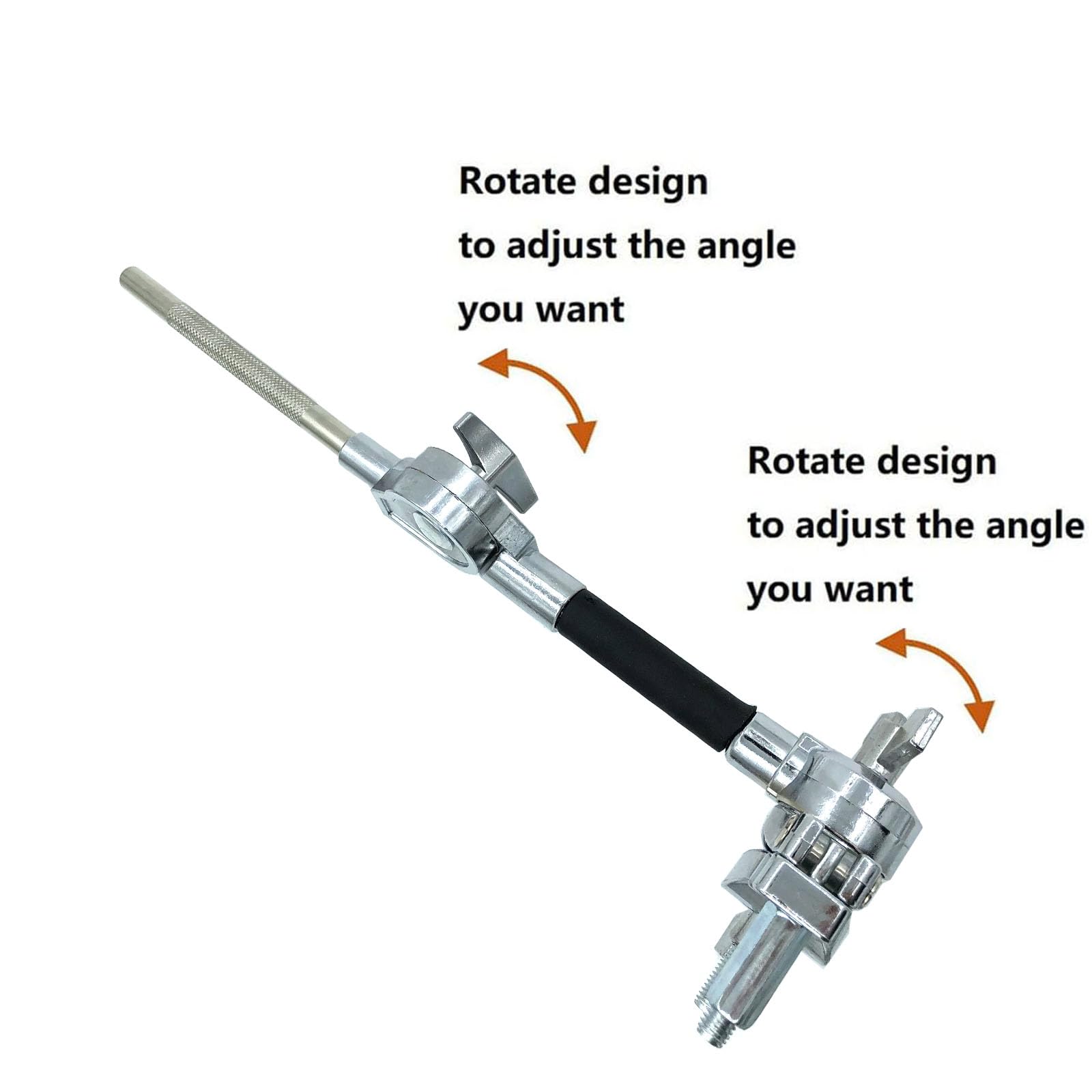 Tuoren Cowbell Mounting Clamp Adjustable Mini Cowbell Mount Bracket, Percussion Mounting Arm Clamp Integrated Extension Holder F