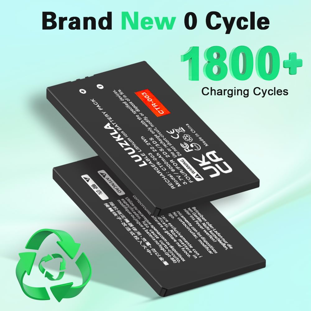 Luuzkla 6000Mah 2Pcs Ctr003 Battery, (2024 New Upgrade) Replacement For Nintendo 3Ds 2Ds, With Full Tool Kit
