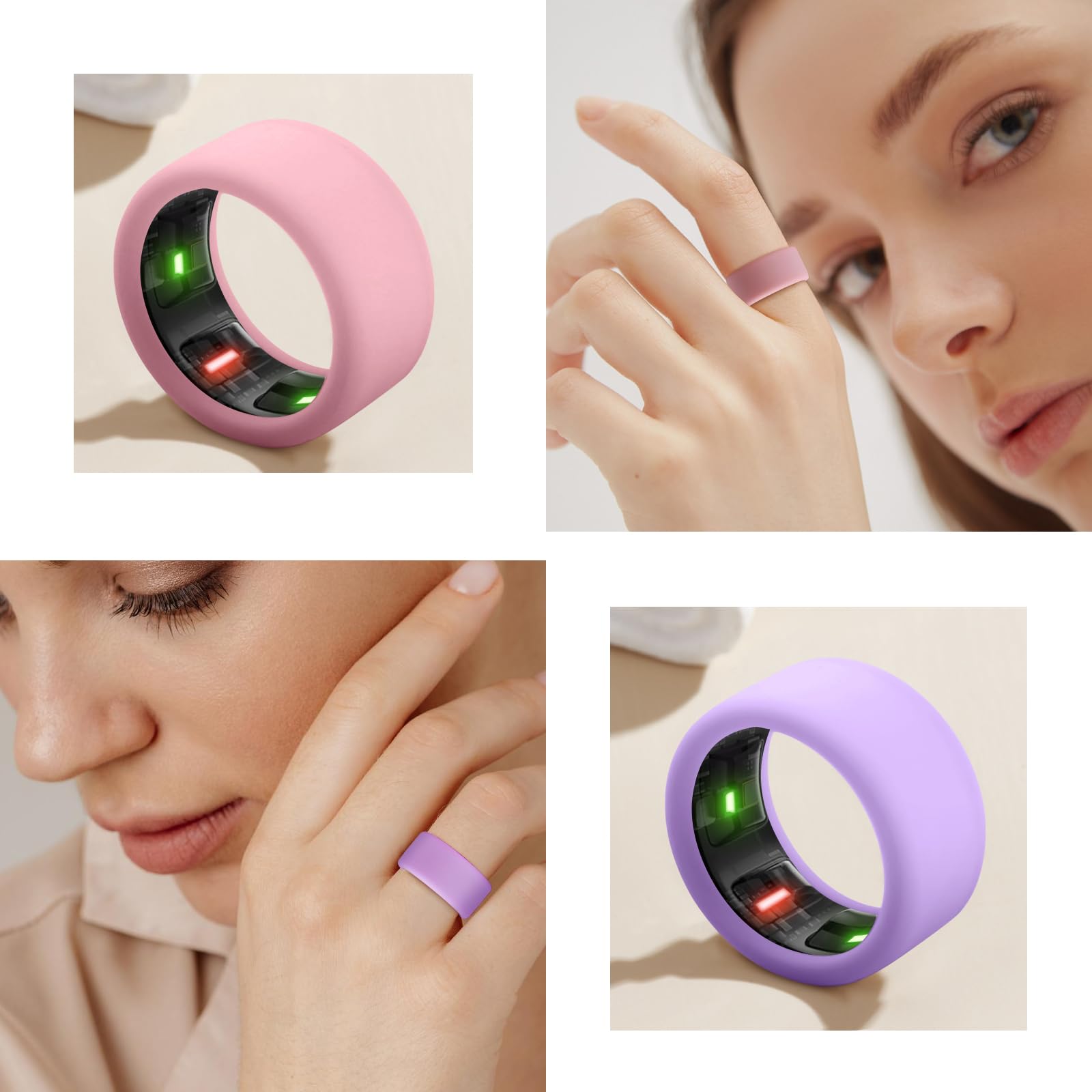 8 Pack Protector Compatible With Ringconn Gen 2/ 2 Air/ 1, Oura Ring Gen 4/3 | Anti Scratch Elastic Silicone Cover For Working O