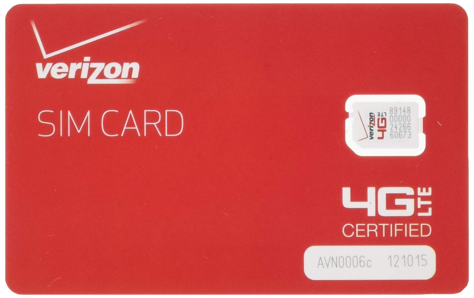 Verizon Wireless 4G LTE Nano SIM Card 4FF, Non-NFC, Only Compatible With iPhone (No Android)