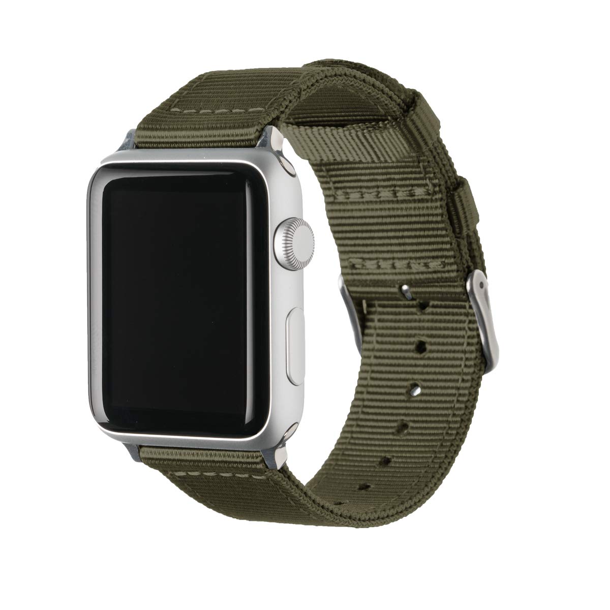 Archer Watch Straps   Premium Nylon Replacement Bands For Apple Watch (Olive, Stainless, 38/40/41Mm)