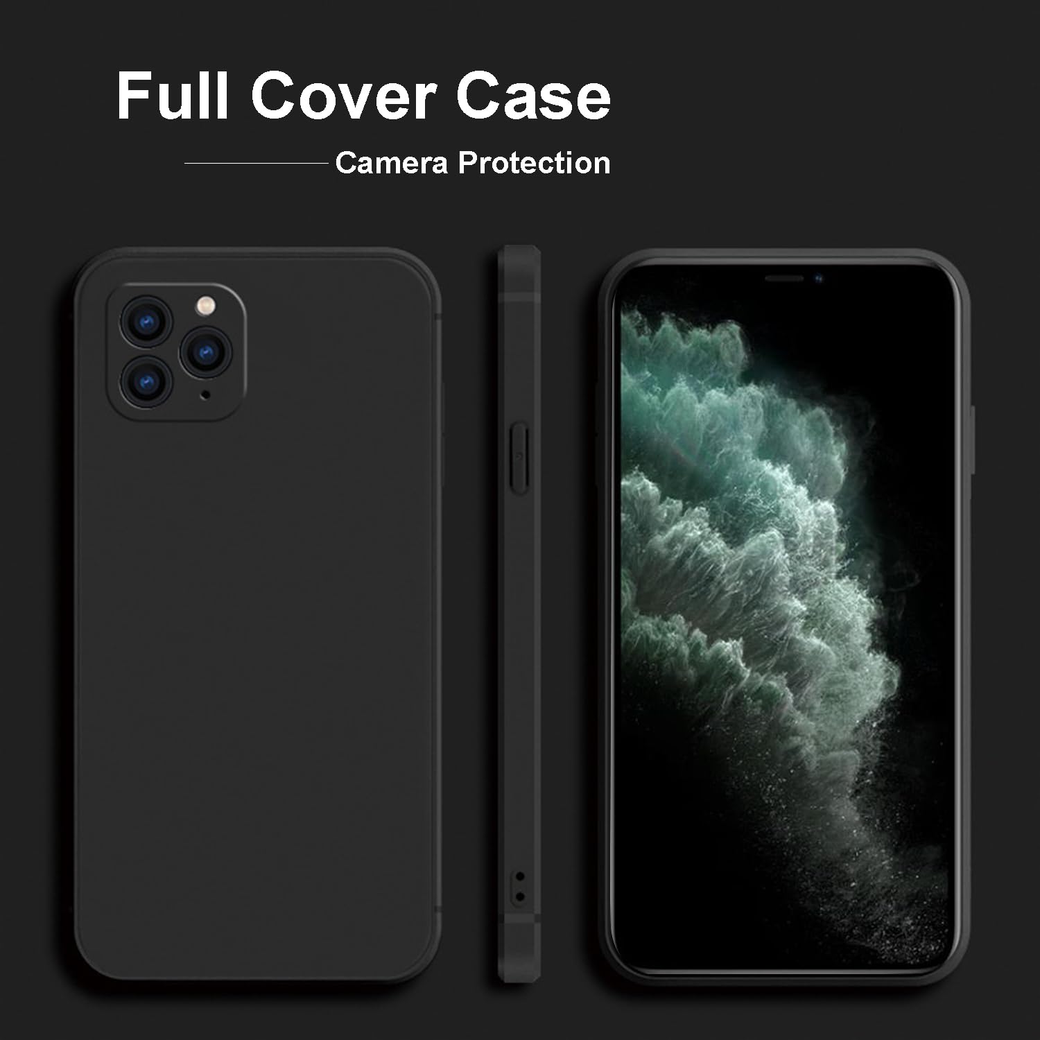 Tenoc Phone Case Compatible With Iphone 11 Pro Max, Black Case Anti Fingerprint Protective Bumper Matte Cover For 6.5 Inch
