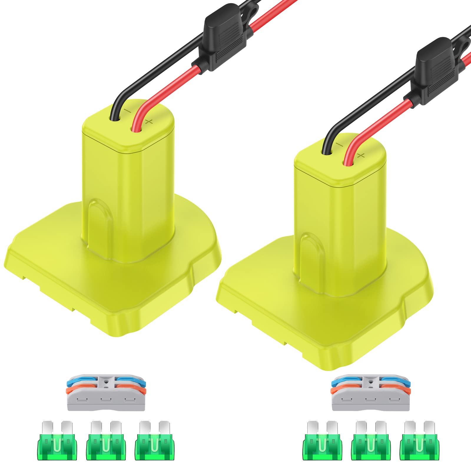 2 Packs Power Wheel Adapter For Ryobi 18V Battery Adapter Power Wheels Battery Conversion Kit With Fuses & Wire Terminals, 12Awg