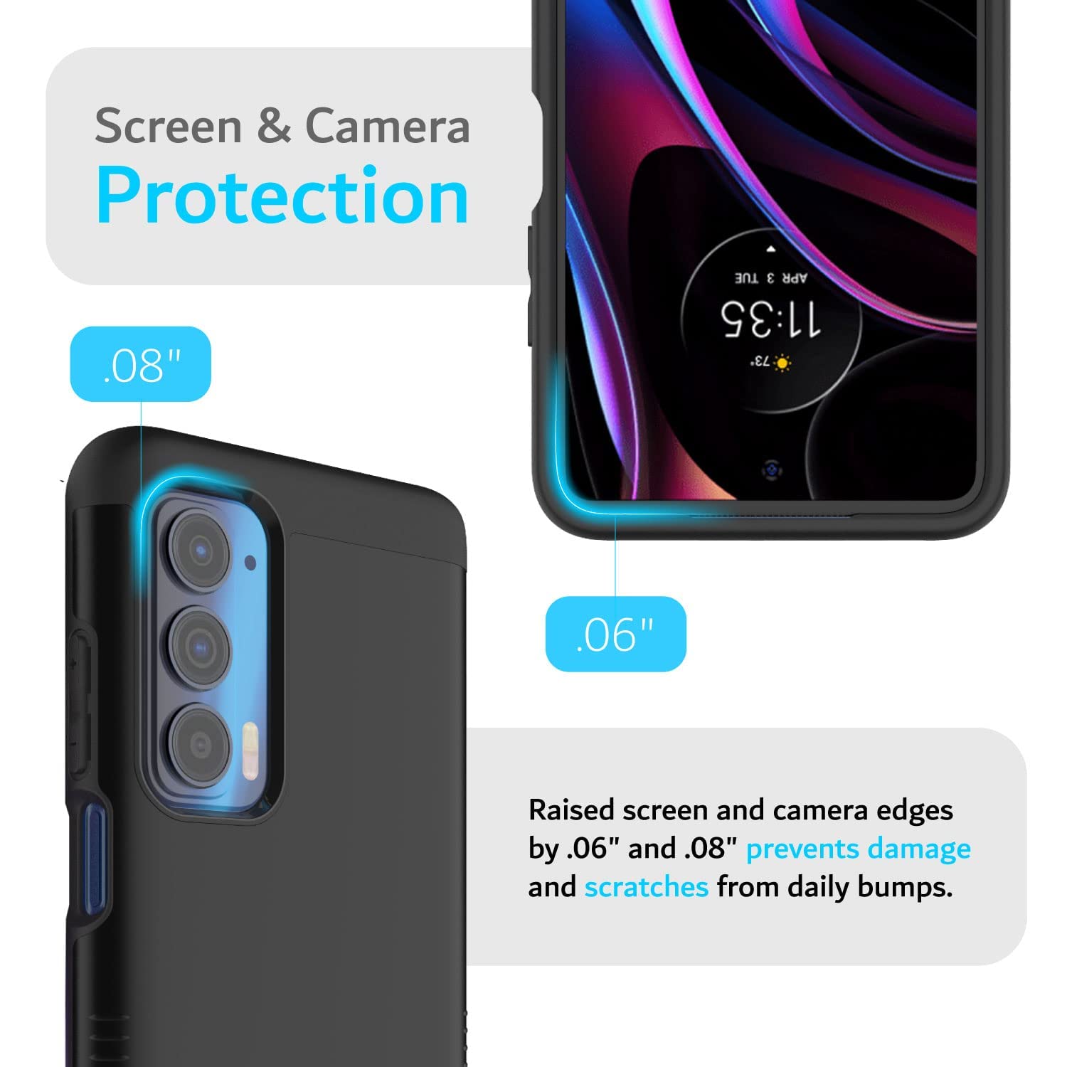 Tudia Dualshield Designed For Motorola Edge 5G Uw Case/Moto Edge 2021 Case, [Merge] Shockproof Military Grade Slim Heavy Duty To