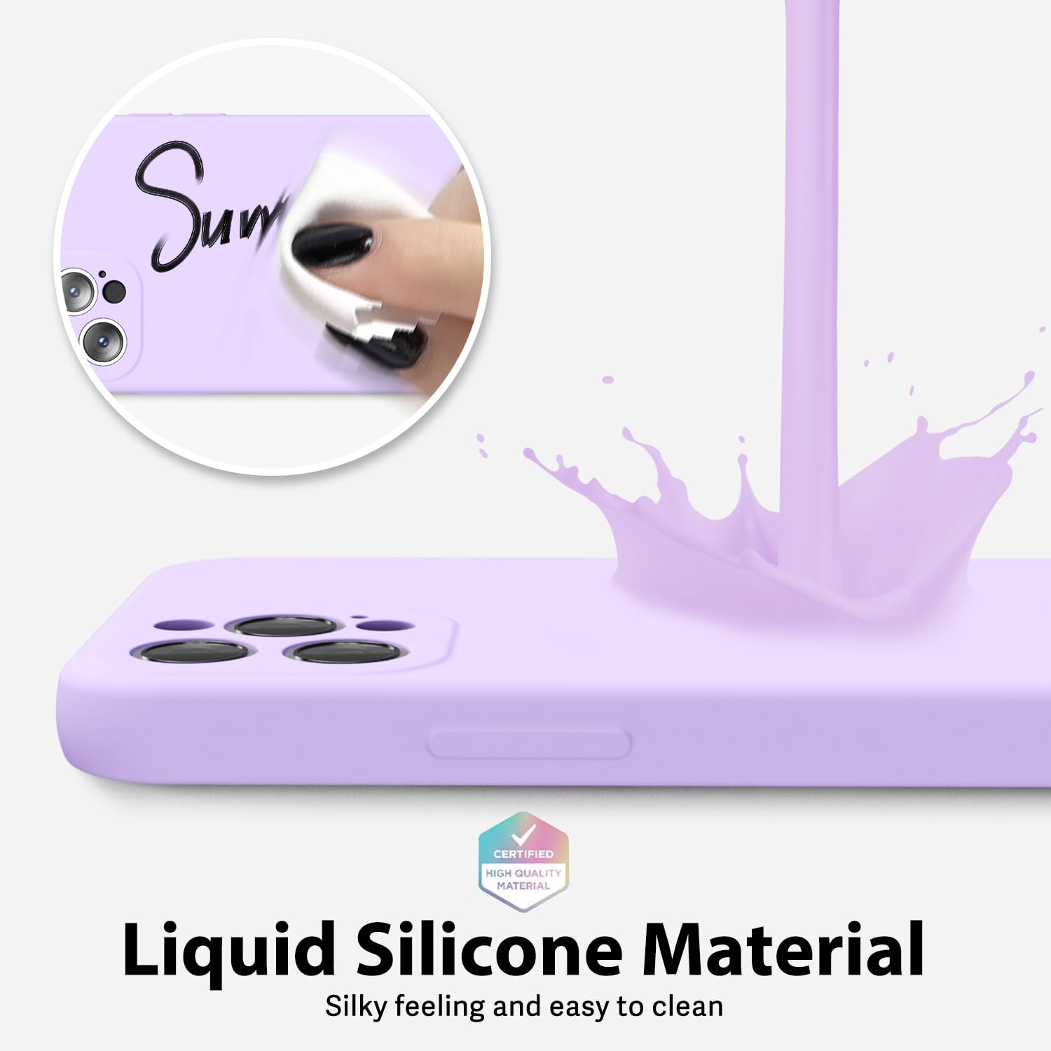 Oakxco For Iphone 12 Pro Case Liquid Silicone, Soft Rubber Gel Elegant Aesthetic Basic Simple Cover, Slim Tpu Matte Solid Color