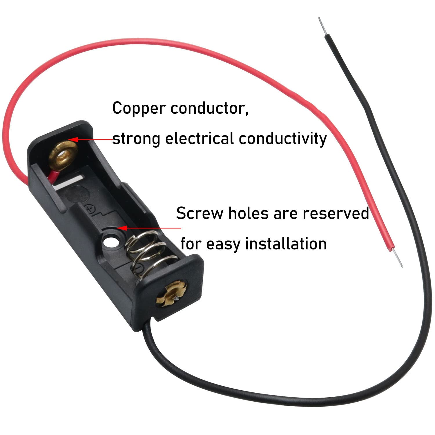 Luorng 10Pcs 12V 23A Battery Holder, Battery Case With Leads Wires, Black