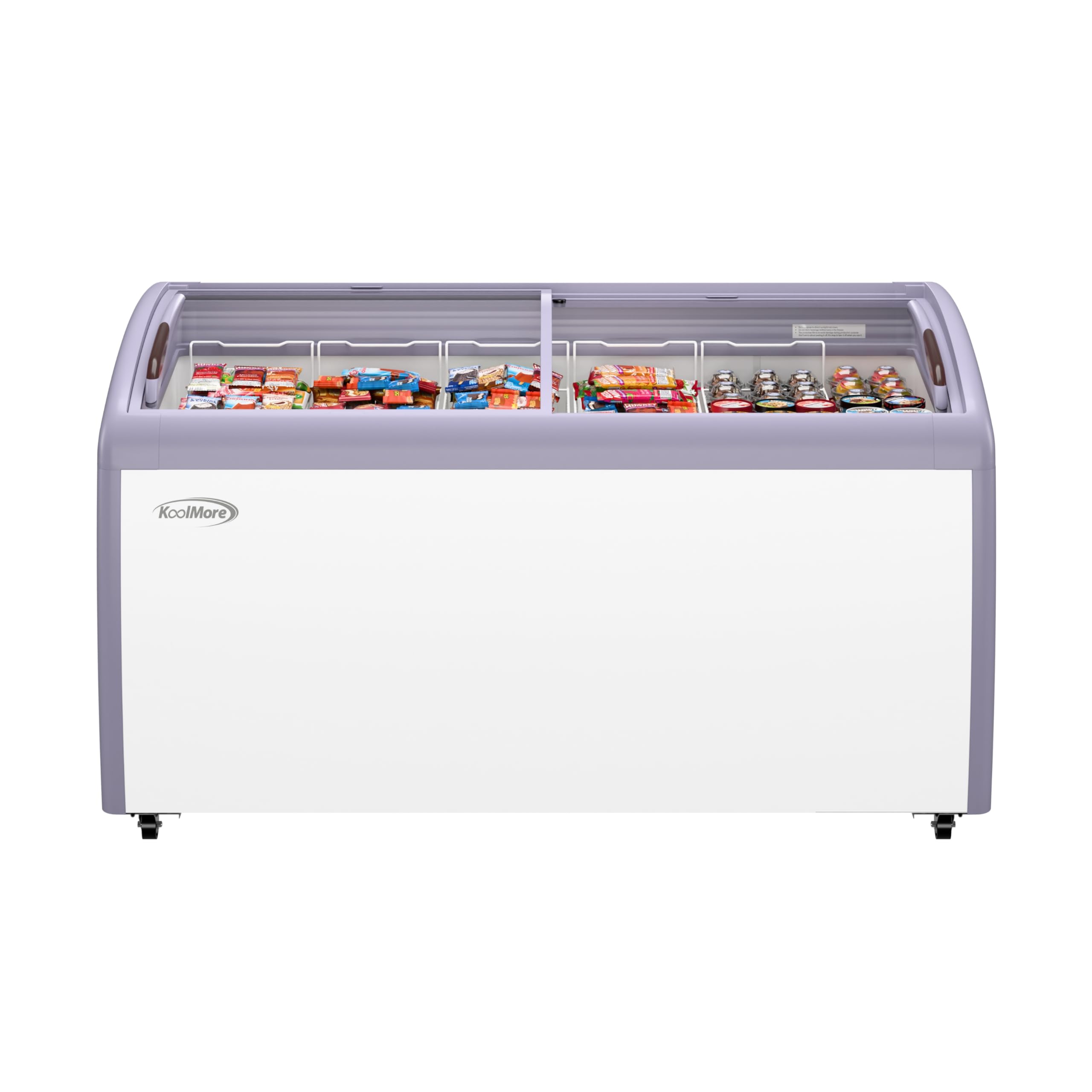 KoolMore MCF16C Commercial Ice Cream Freezer Display Case, 16 Cu. Ft, White