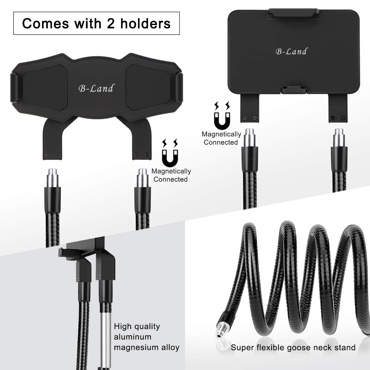 B Land Cell Phone Holder, Tablet Holder Ipad Stand Universal Phone Stand, Lazy Bracket, Diy Flexible Gooseneck Mounts With Multi