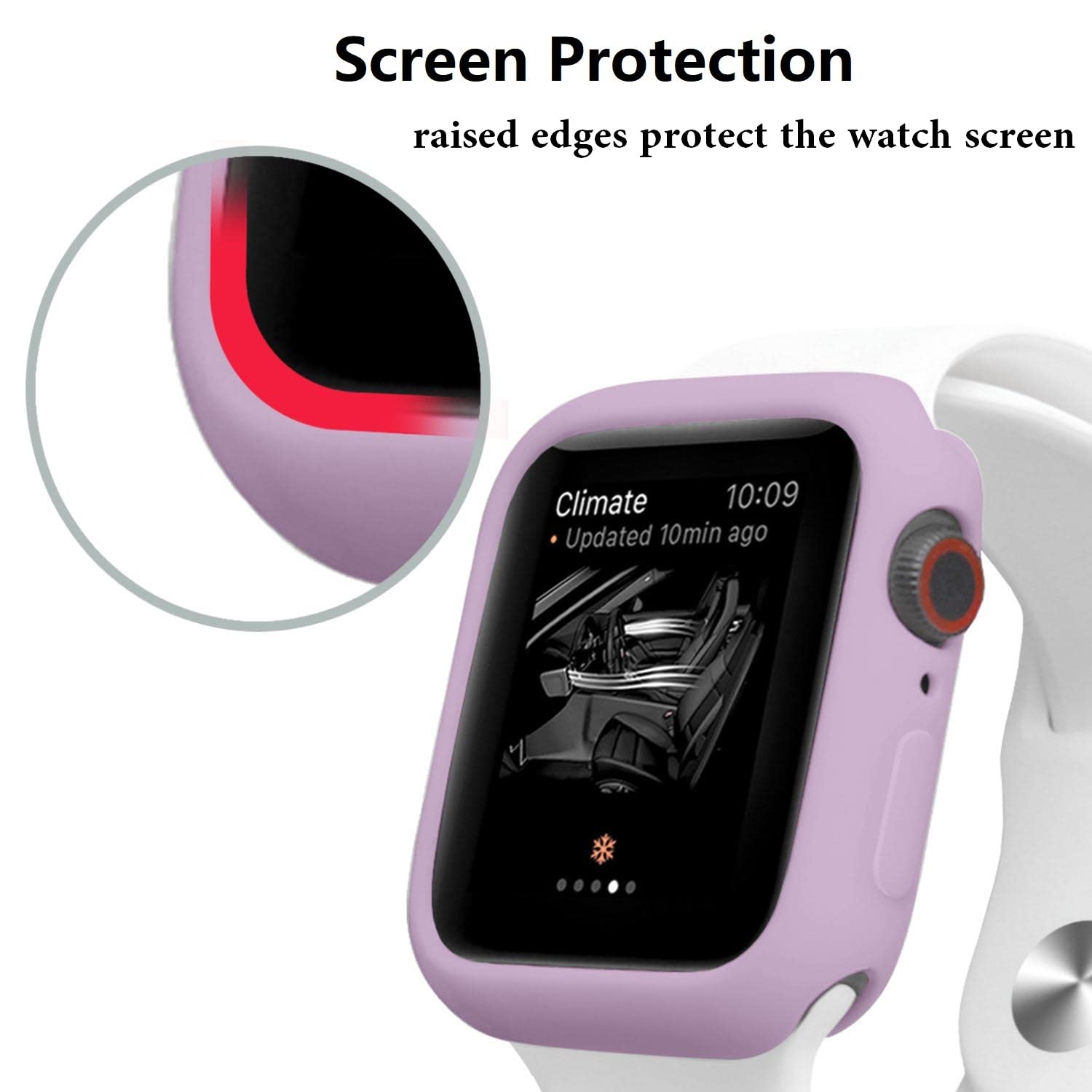 Hontao Ultra Thin Soft Tpu Shockproof Bumper Case For Iwatch Apple Watch Series 10 Purple 46Mm