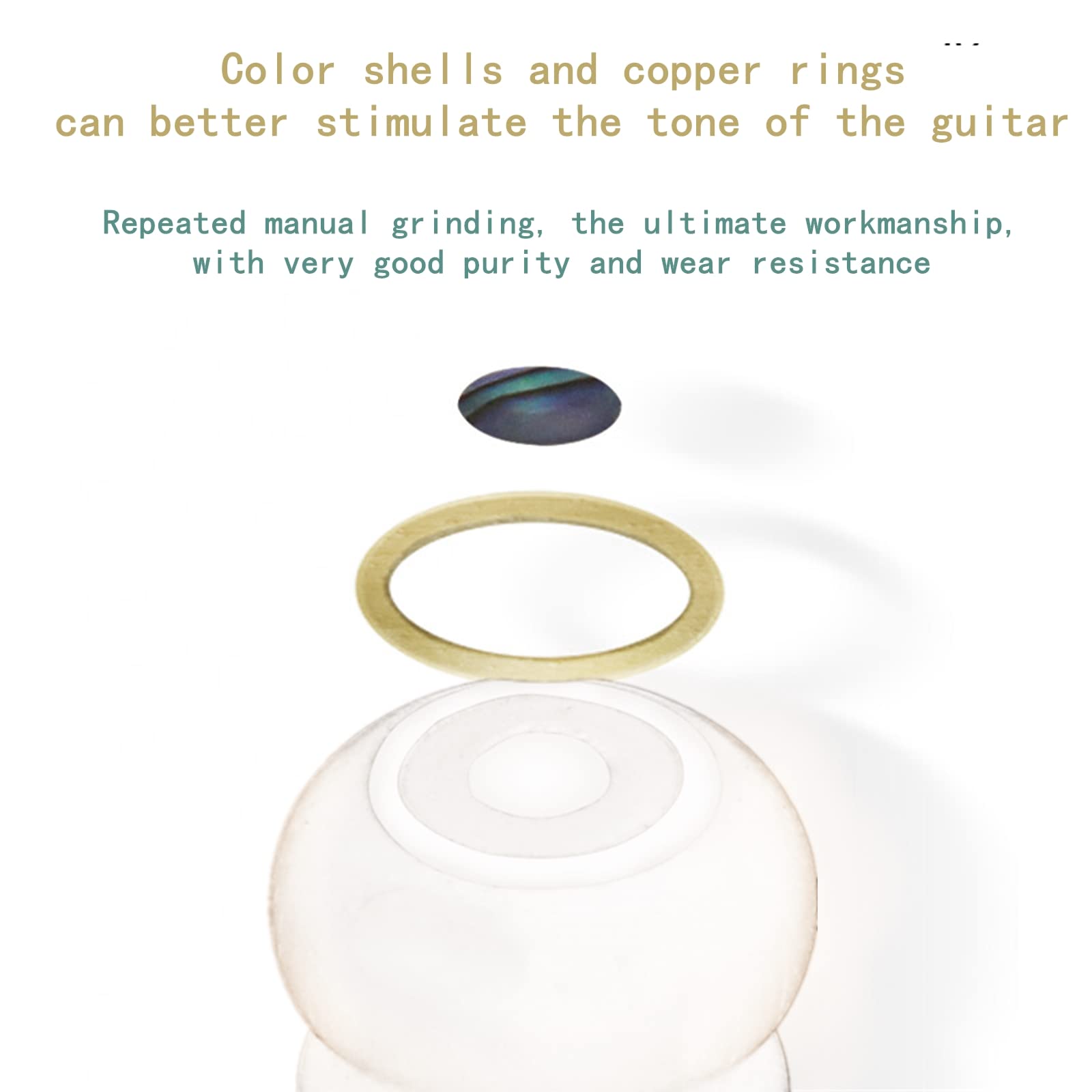 Miwayer Guitar Bone Bridge Pins Real Bone Replacement Parts For 6 & 12 String Acoustic Guitar (Big Abalone Dot)