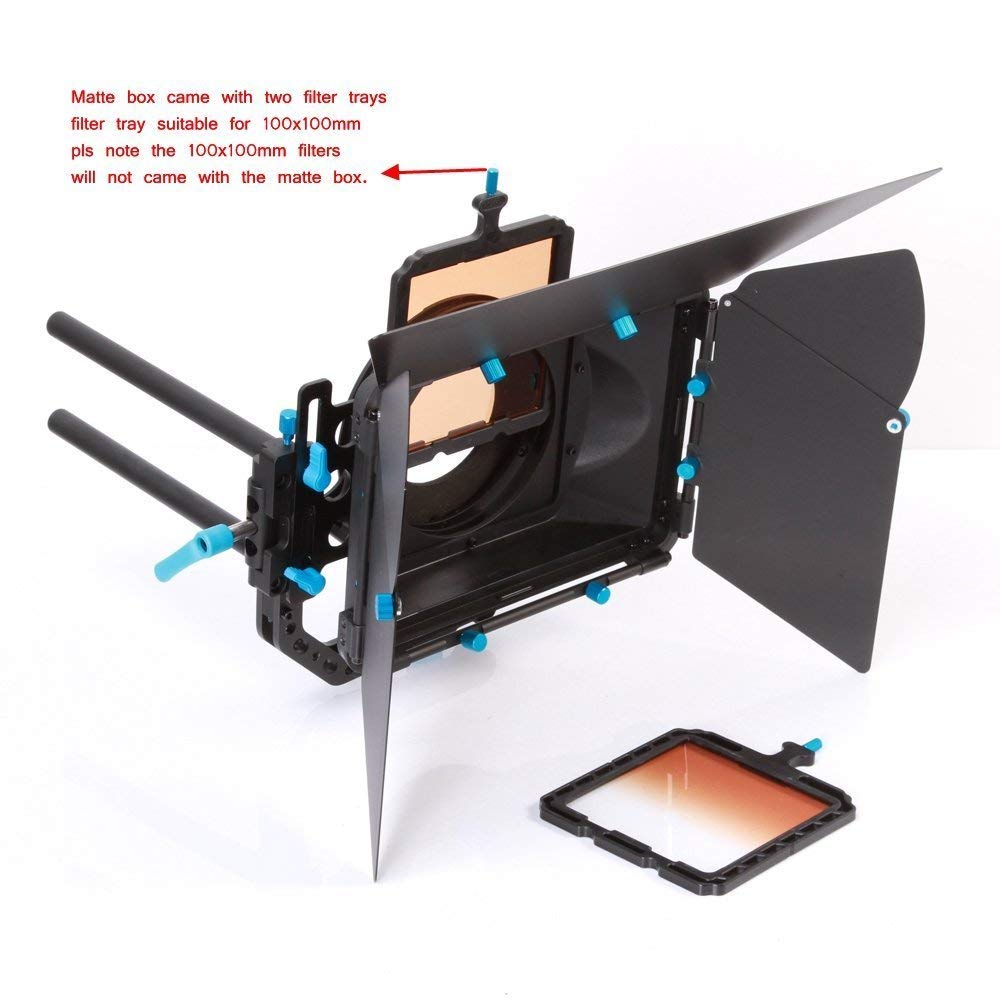 Run Shuangyu Fotga DP3000 Matte Box with French Flag & Filter Holders for Canon, Nikon, Sony, Panasonic DSLR Cameras, 18"/45cm Softbox