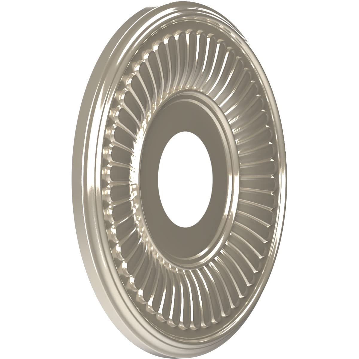 Ekena Millwork Cmp13Bebcr Berkshire Thermoformed Pvc Ceiling Medallion (Fits Canopies Up To 5 3/4), 13Od X 3 1/2Id X 3/4P, Brigh