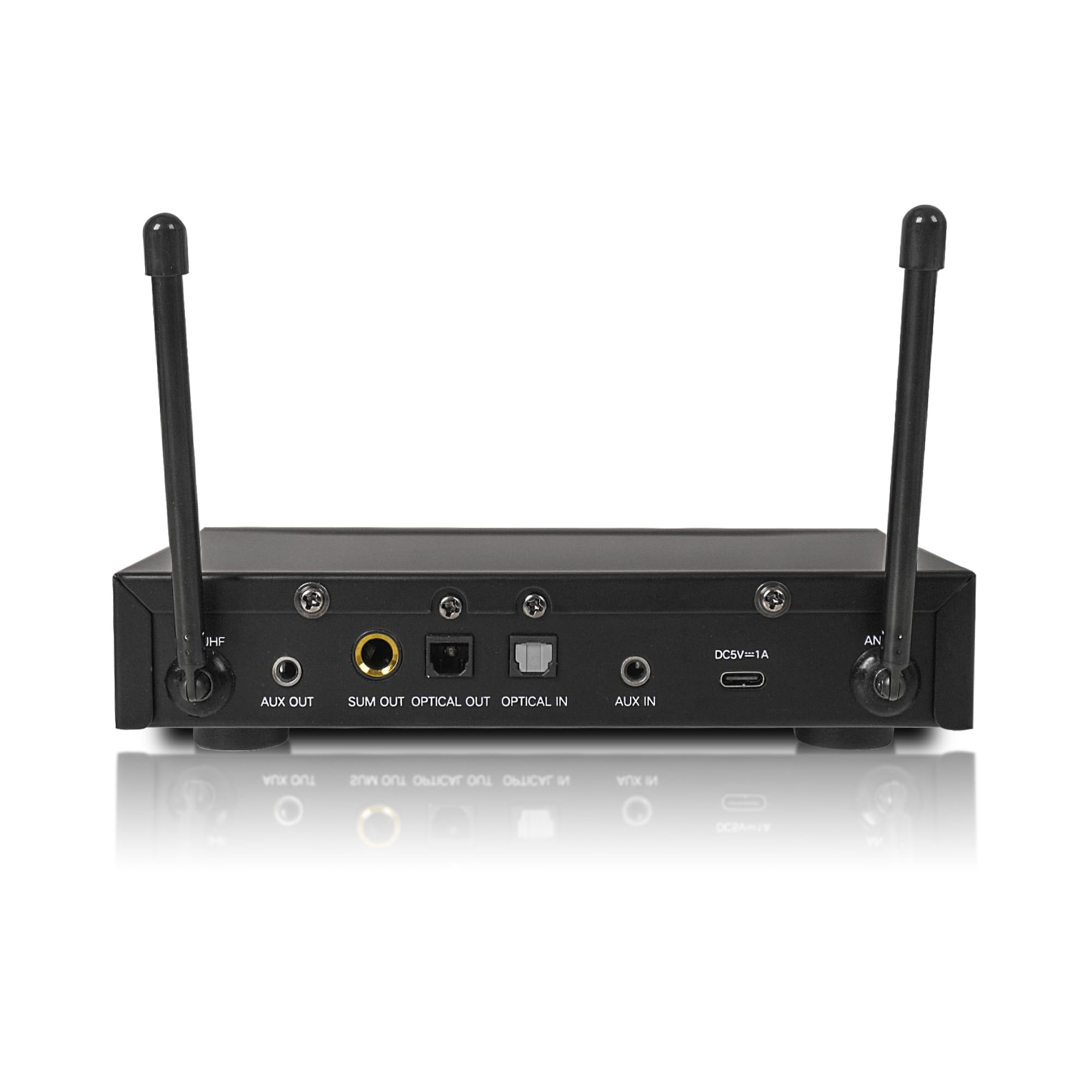 Sound Town 100 Channels Wireless Microphone Karaoke Mixer System With 2 Metal Handheld Microphones, Optical (Toslink), Aux, For