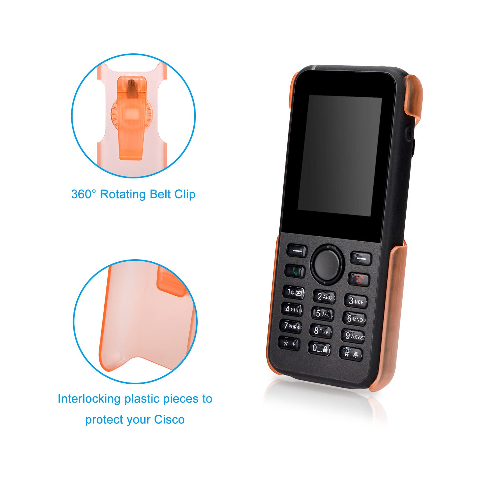 Generturbo Phone Holster Case For Cisco 8821 With 360 Rotating Belt Clip, Portable Phone Clip For Cisco 8821 Ex Wireless Voip Ph