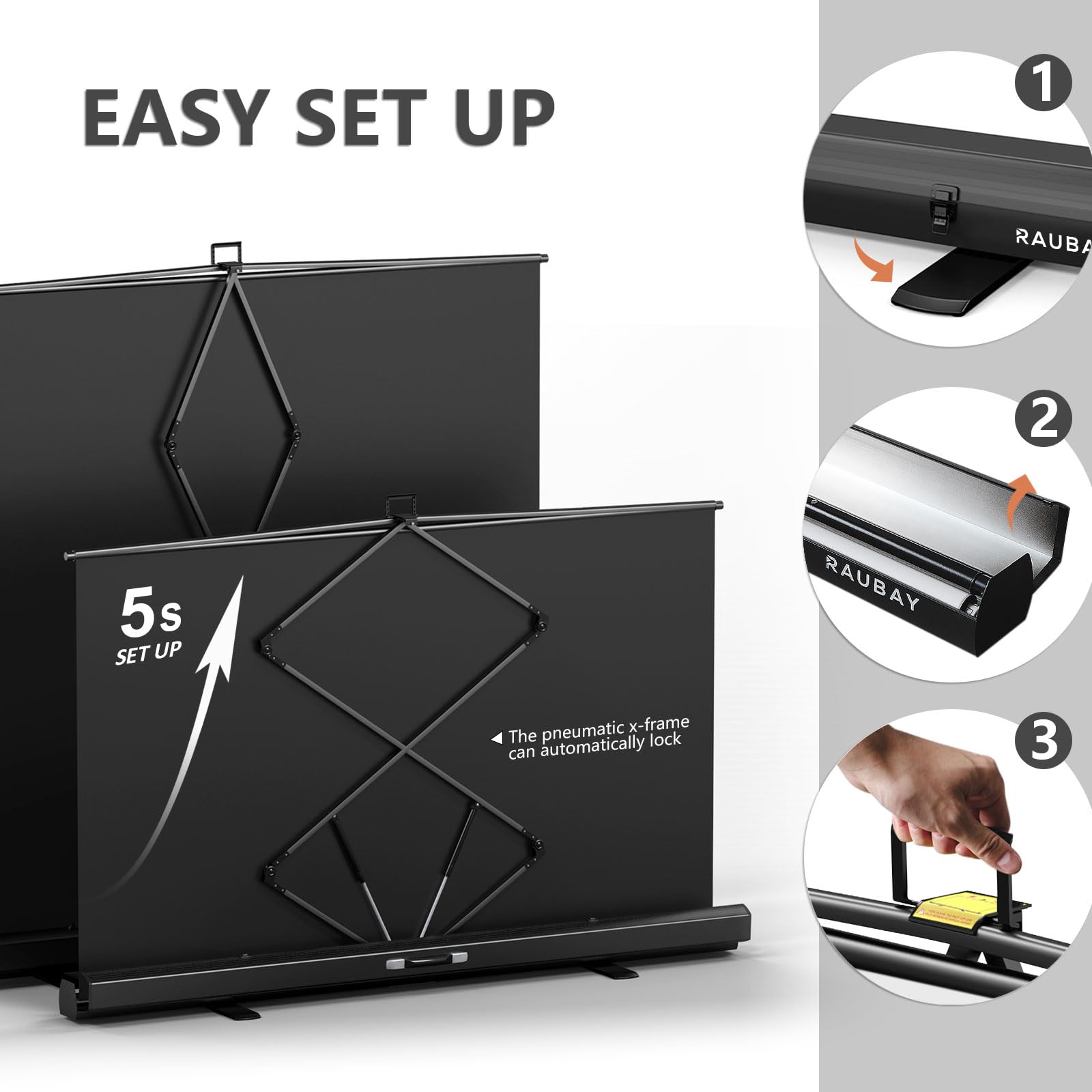 ?Wider Style? Raubay 78.7 X 78.7In Large Collapsible White Backdrop Screen Portable Retractable Panel Photo Background With Stan