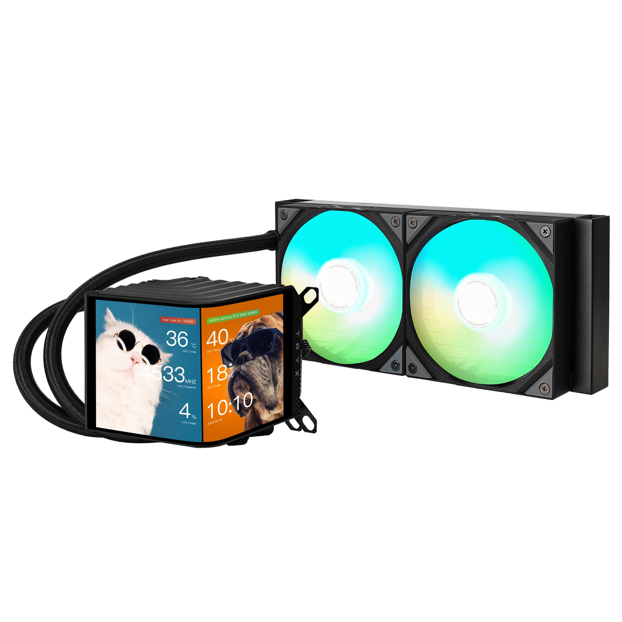 TRYX Fan LP240AAS2MG0K PANORAMA 240 AIO Liquid Cooler ARGB Black Retail