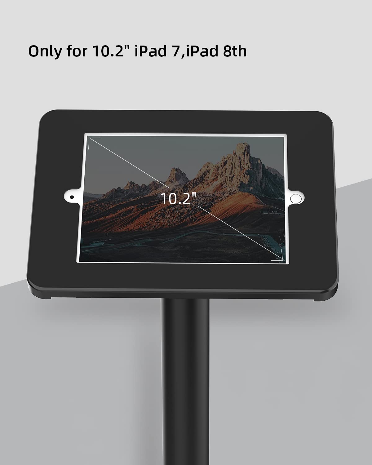 Beelta Tablet Floor Stand   360 Swivel Compatible With 10.2'' Ipad 7 8 9 Gen, Anti Theft, Key Lock, All Metal Floor Kiosk Stand