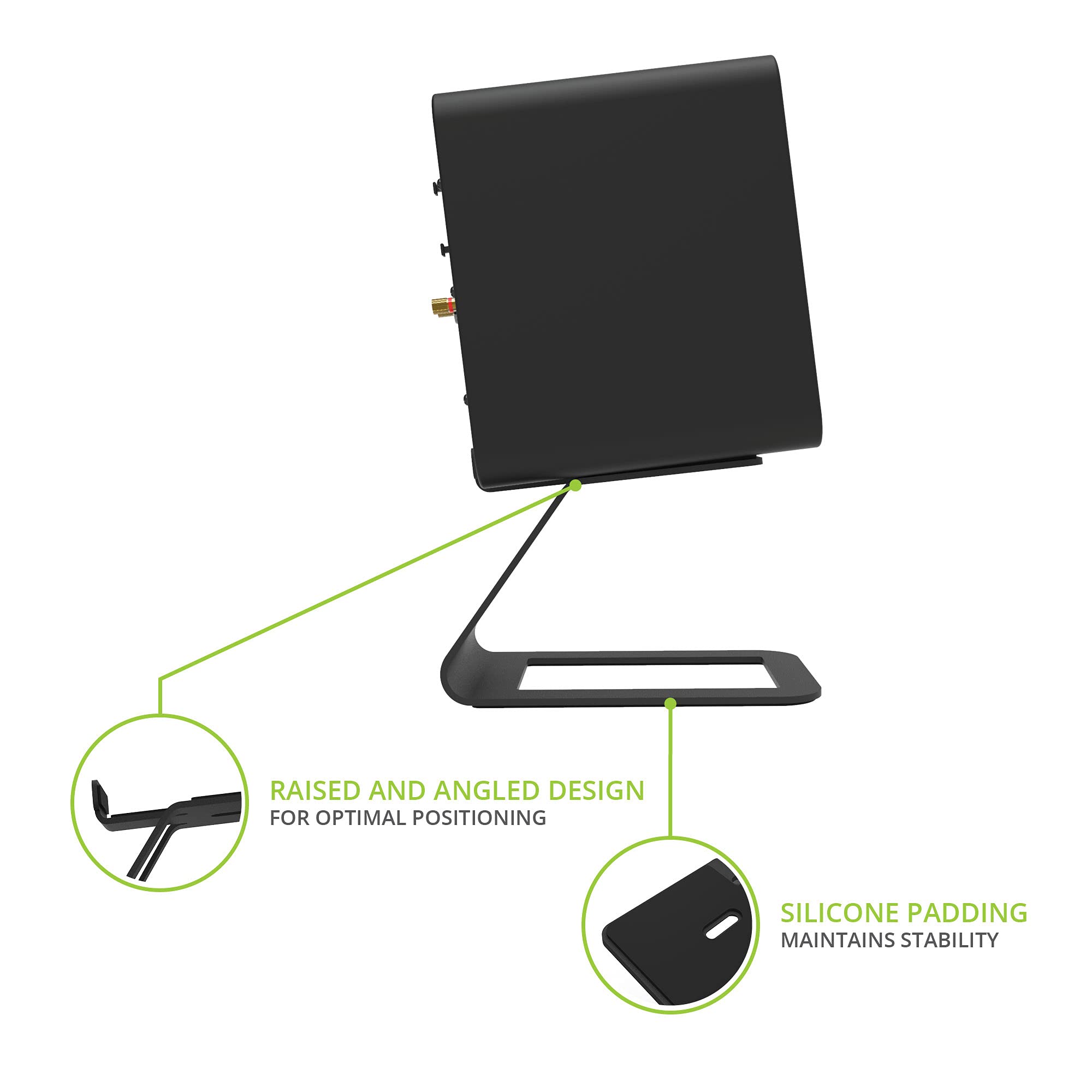 Kanto Se4 Speaker Stand, Black, Metal   Pair, 5.6In, 9Lbs Load Capacity, 2.0Mm Silicone Padding, 1/4'' 20 Mounting, Universal Fi