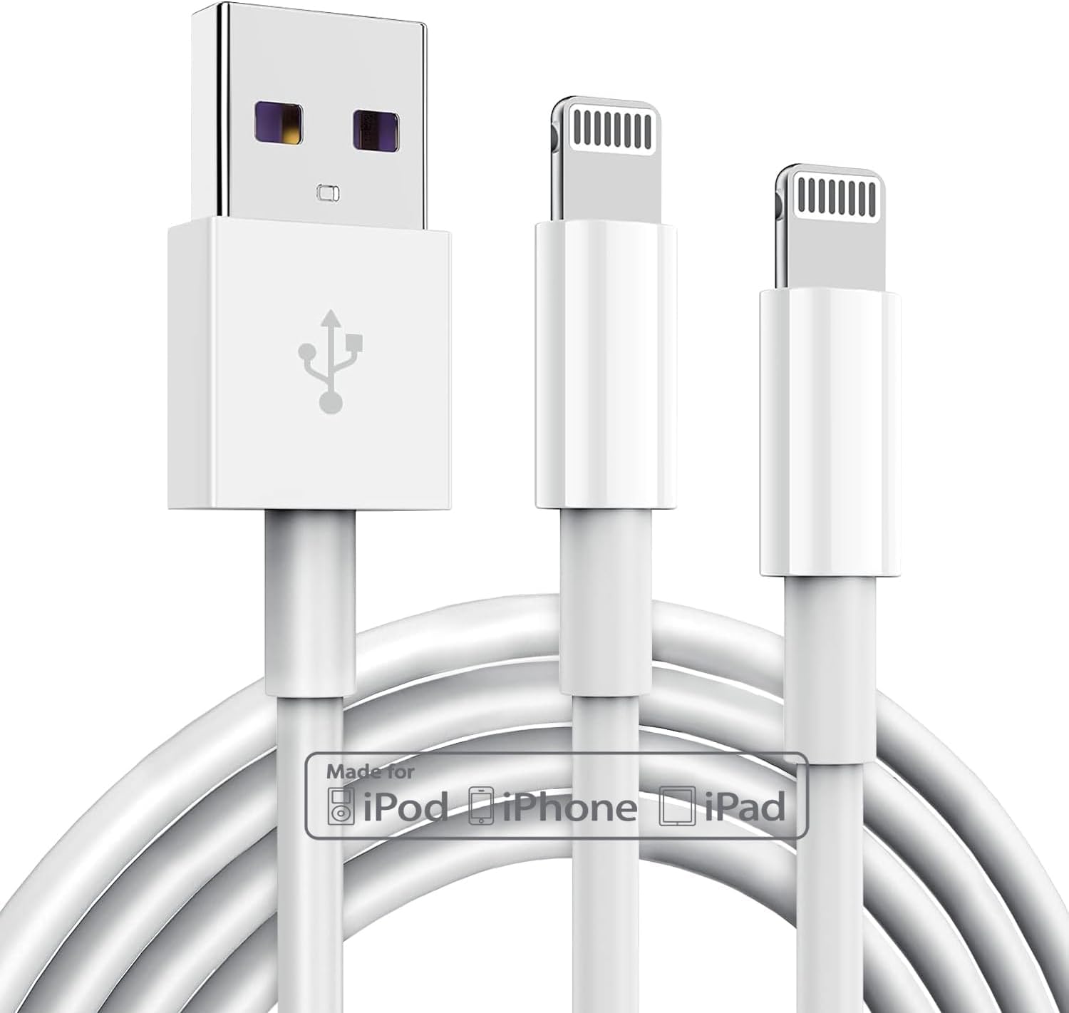 Tumaber 2 Pack Apple Mfi Certified Iphone Charger Cable 3Ft, Lightning To Usb Cord 3 Foot, 2.4A Fast Charging,Apple Phone Long C