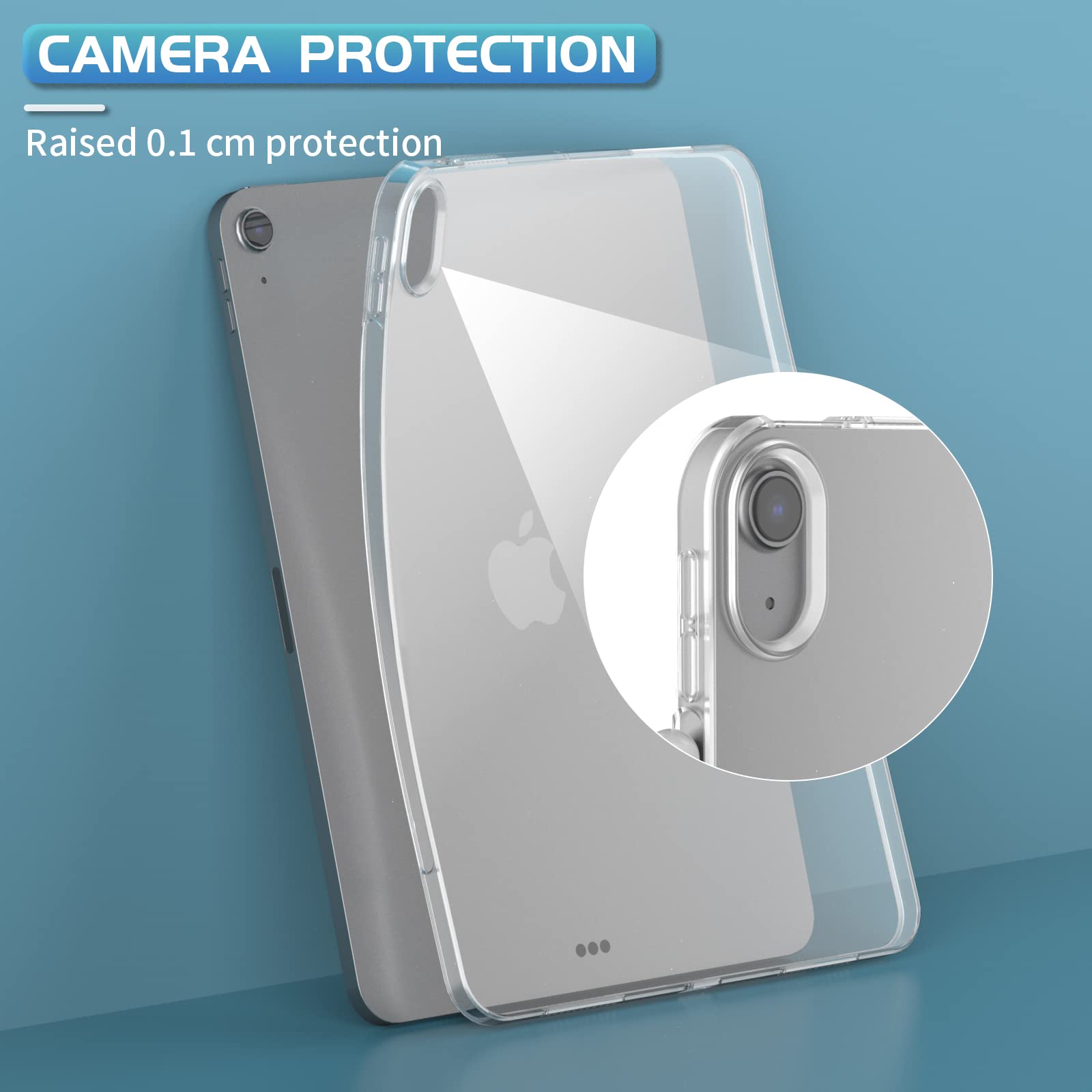 Asgens Case For Ipad Air 4 10.9'' 2020/Air 5 10.9 2022, Silicone Transparent Clear Soft Tablet Case For Ipad Air Model A2072/A23