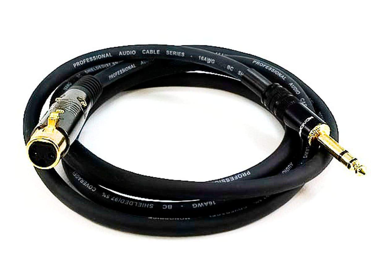 Monoprice 104769 6 Feet Premier Series Xlr Female To 1/4 Inch Trs Male 16Awg Cable Gold