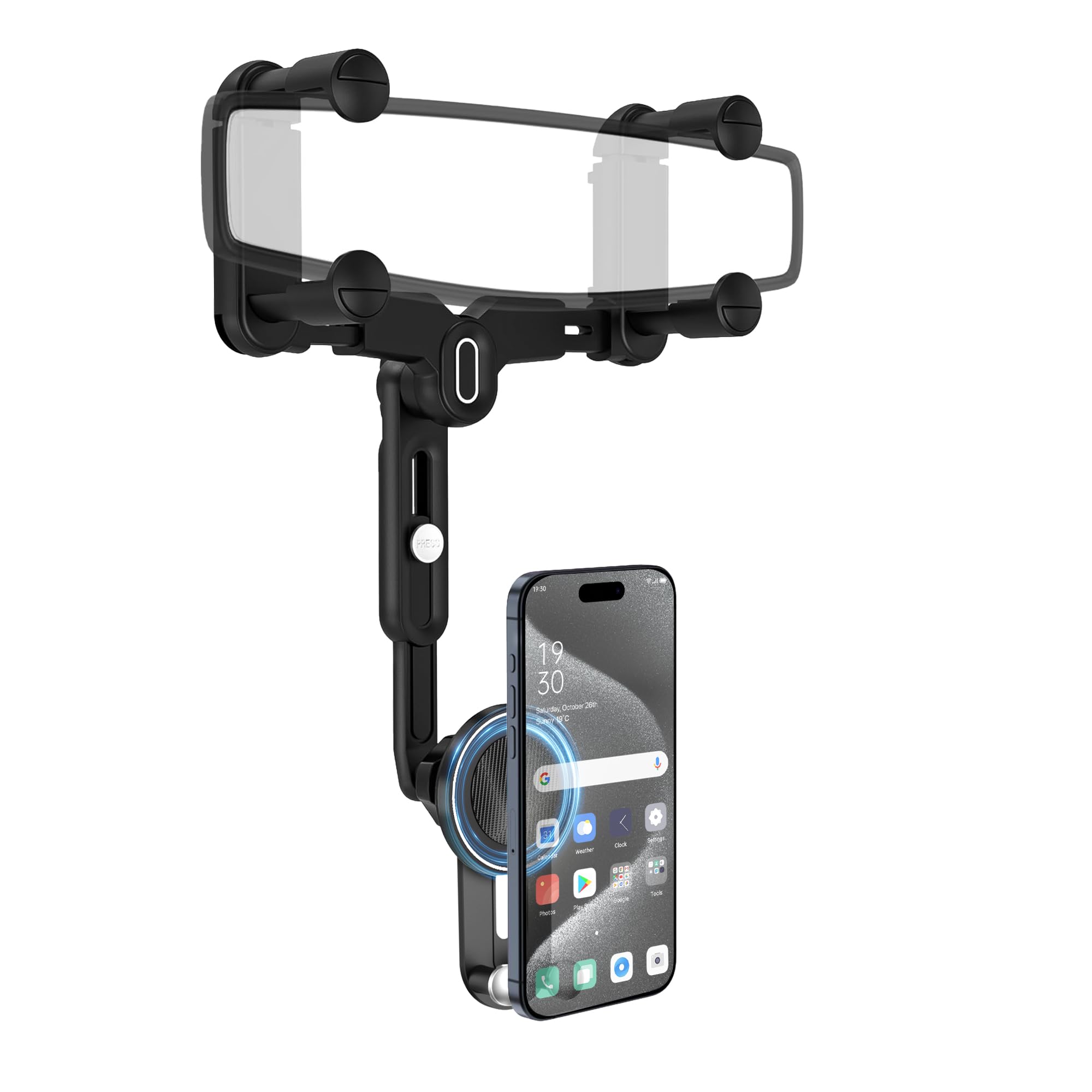 Wuitin For Magsafe Car Mount, Rear View Mirror Phone Holder, Magnetic Phone Holder For Car Compatible With Iphone 16/15/14/13/12