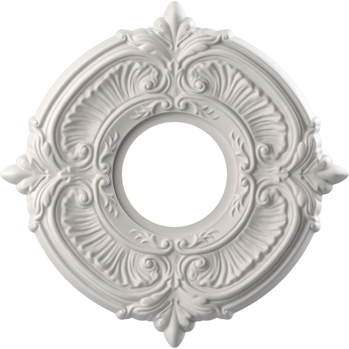 Ekena Millwork Cmp10Atgbw Attica Thermoformed Pvc Ceiling Medallion (Fits Canopies Up To 4 1/8''), 10''Od X 3 1/2''Id X 3/4''P,