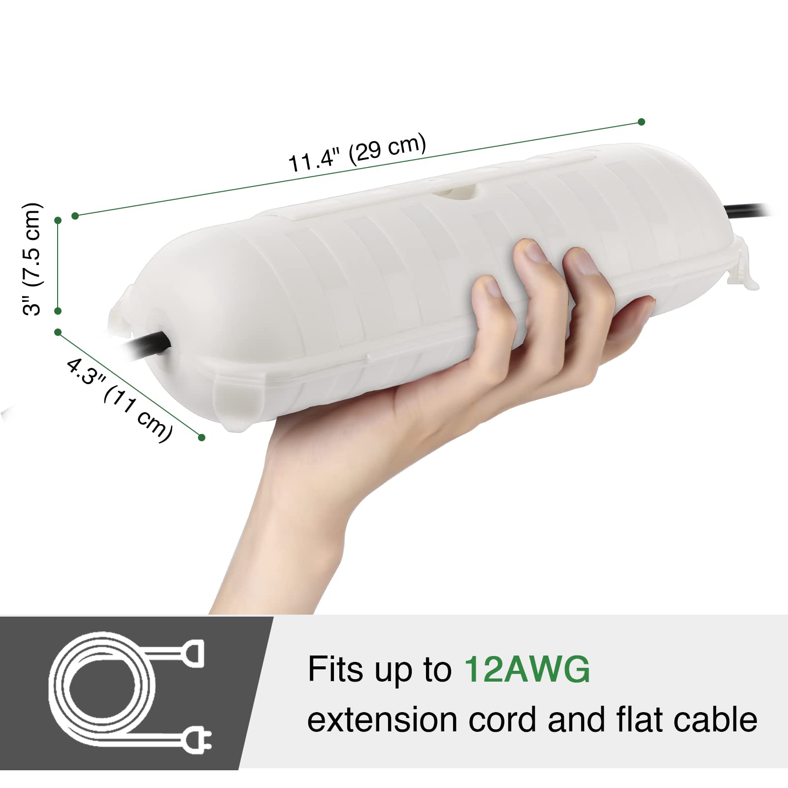 Outdoor Extension Cord Safety Cover With Waterproof Protector Seal, Weatherproof Electrical Connection Box For Outdoor Outlets,