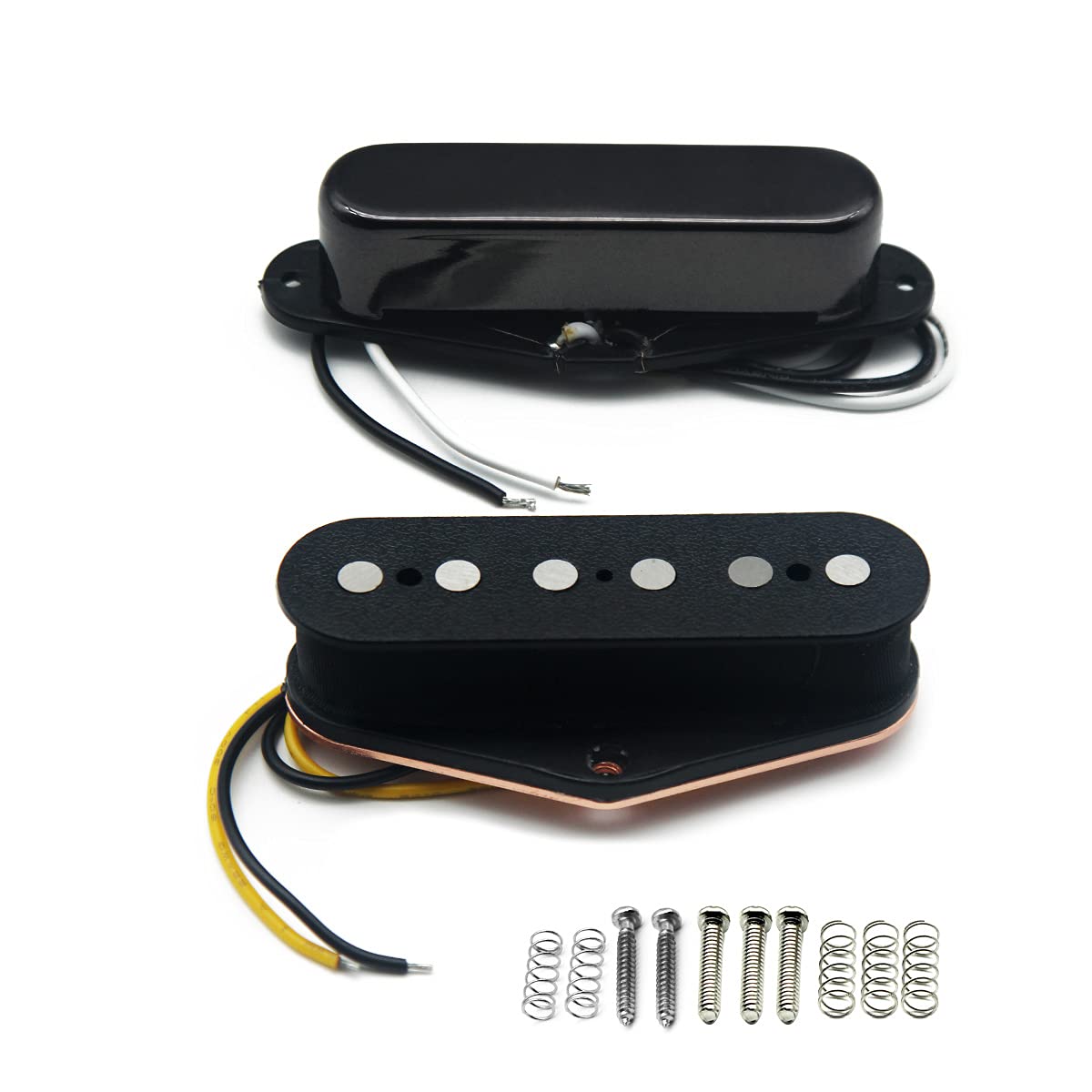 Fleor Alnico 5 Guitar Pickups Tele Bridge Pickup W/Neck Pickup (Black) Fit Fender Telecaster Pickups Part