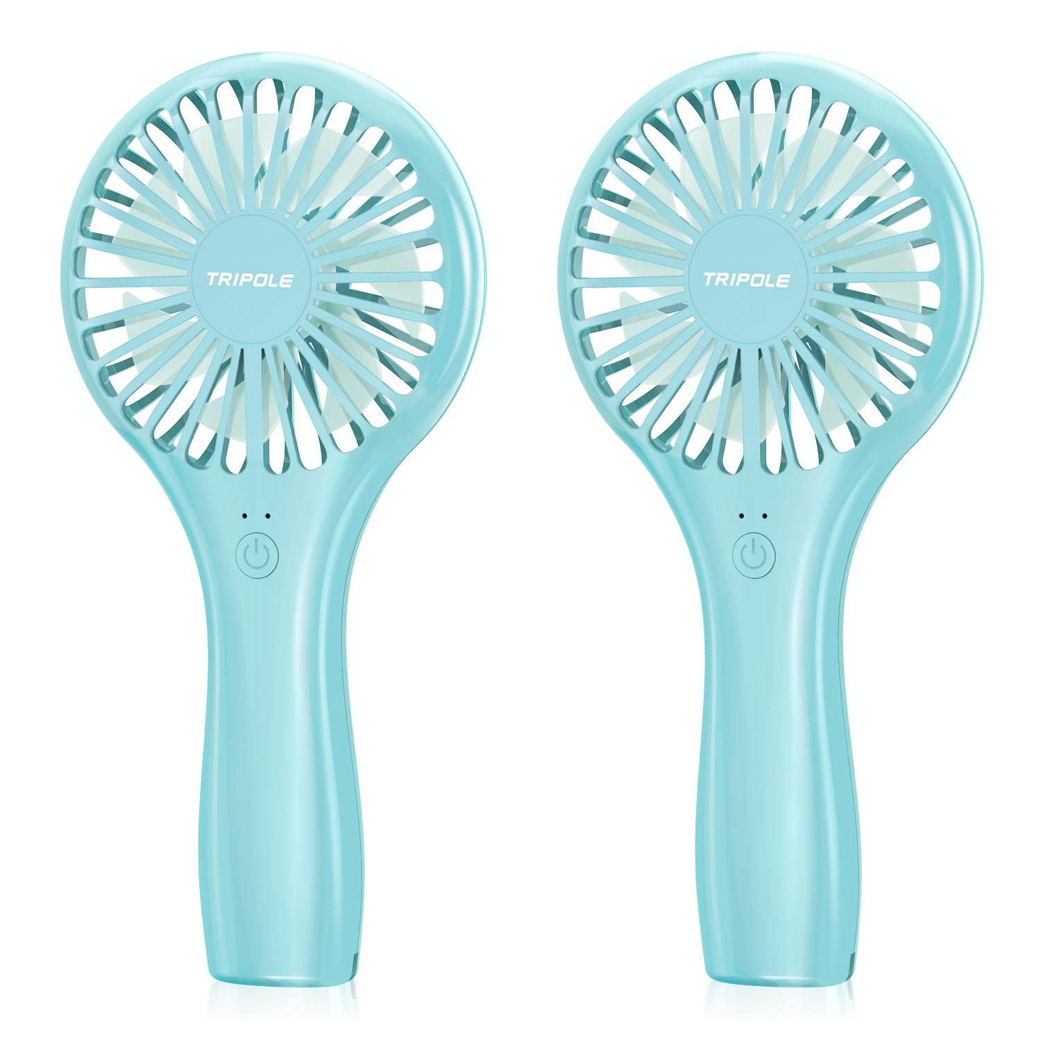 Tripole 2 Pack Handheld Fans Blue Mini Portable Fans, Rechargeable Battery Operated Small Fan For Outdoor Travel Kids Trip, Cute