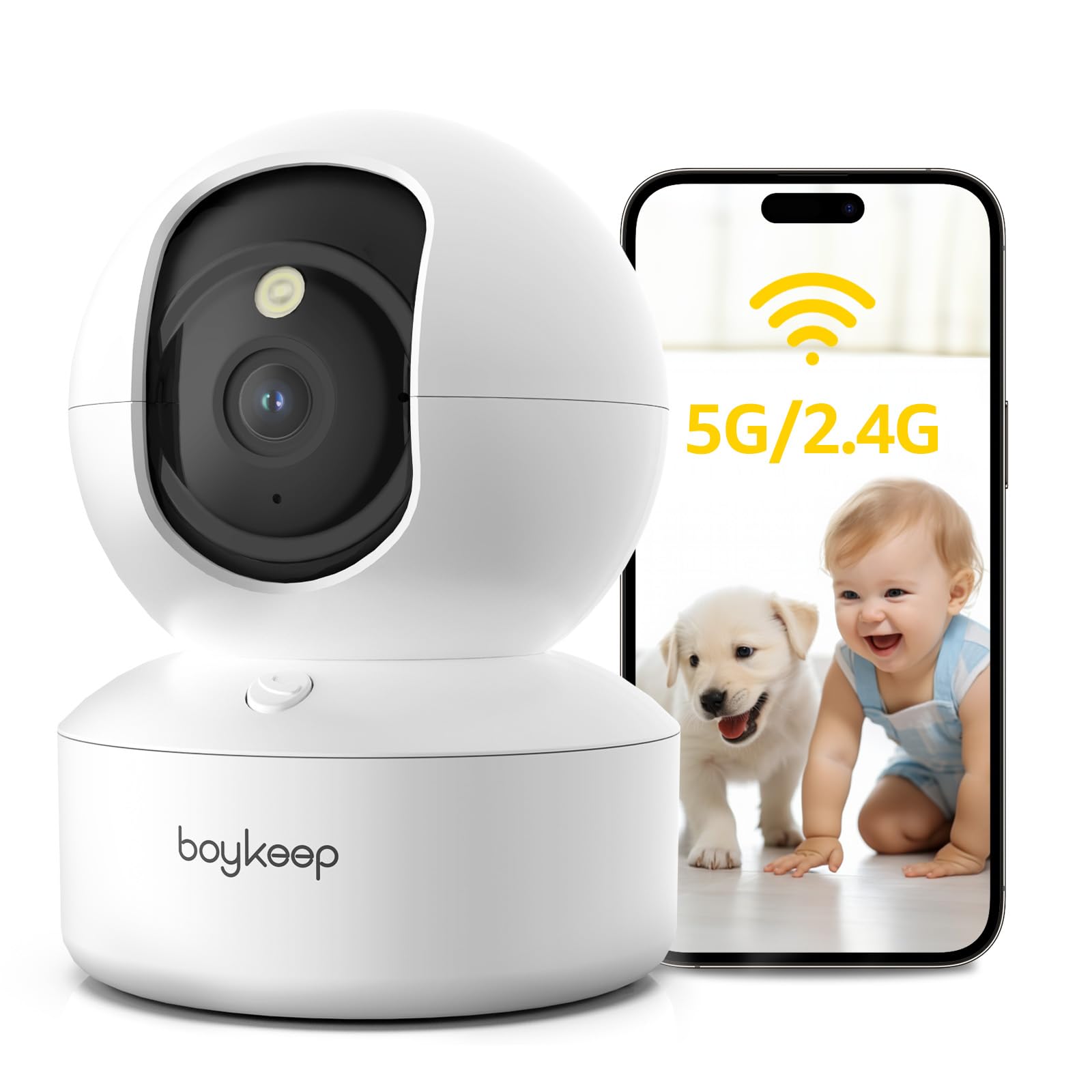 Boykeep 2K Pet Camera Dog Camera With Phone App 5G/2.4Ghz Wifi Cameras Indoor Security Camera For Baby, 360 Pan & Tilt, 2 Way Au
